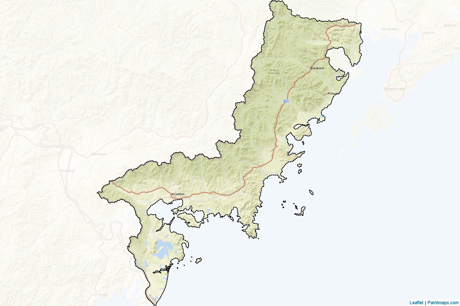 Muestras de recorte de mapas Khasanskiy (Primorsky)-2