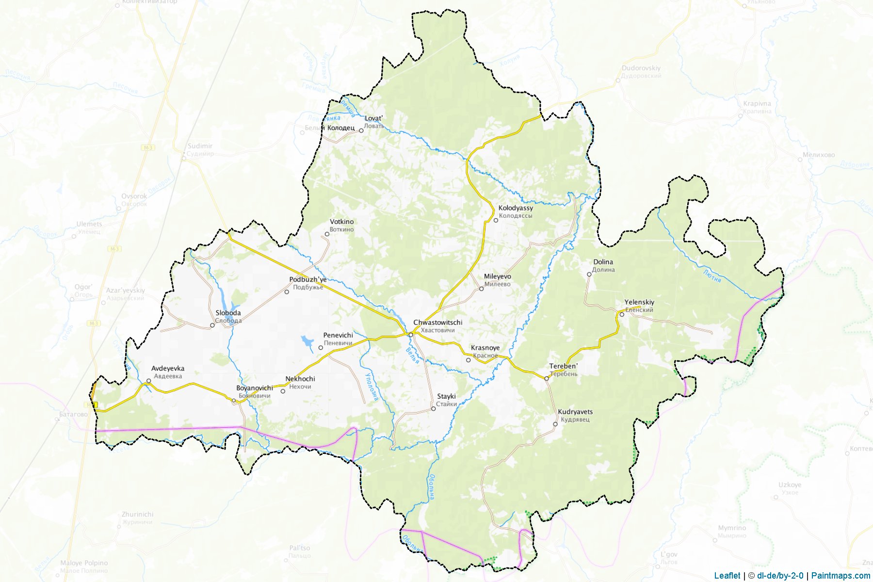 Muestras de recorte de mapas Khvastovichskiy (Kaluga)-1