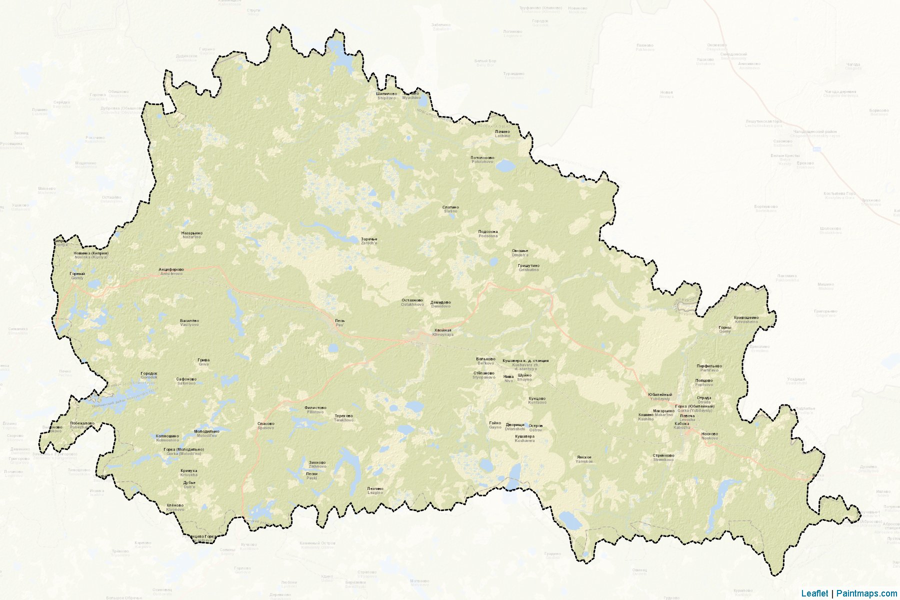 Muestras de recorte de mapas Khvojninskiy (Novgorod)-2