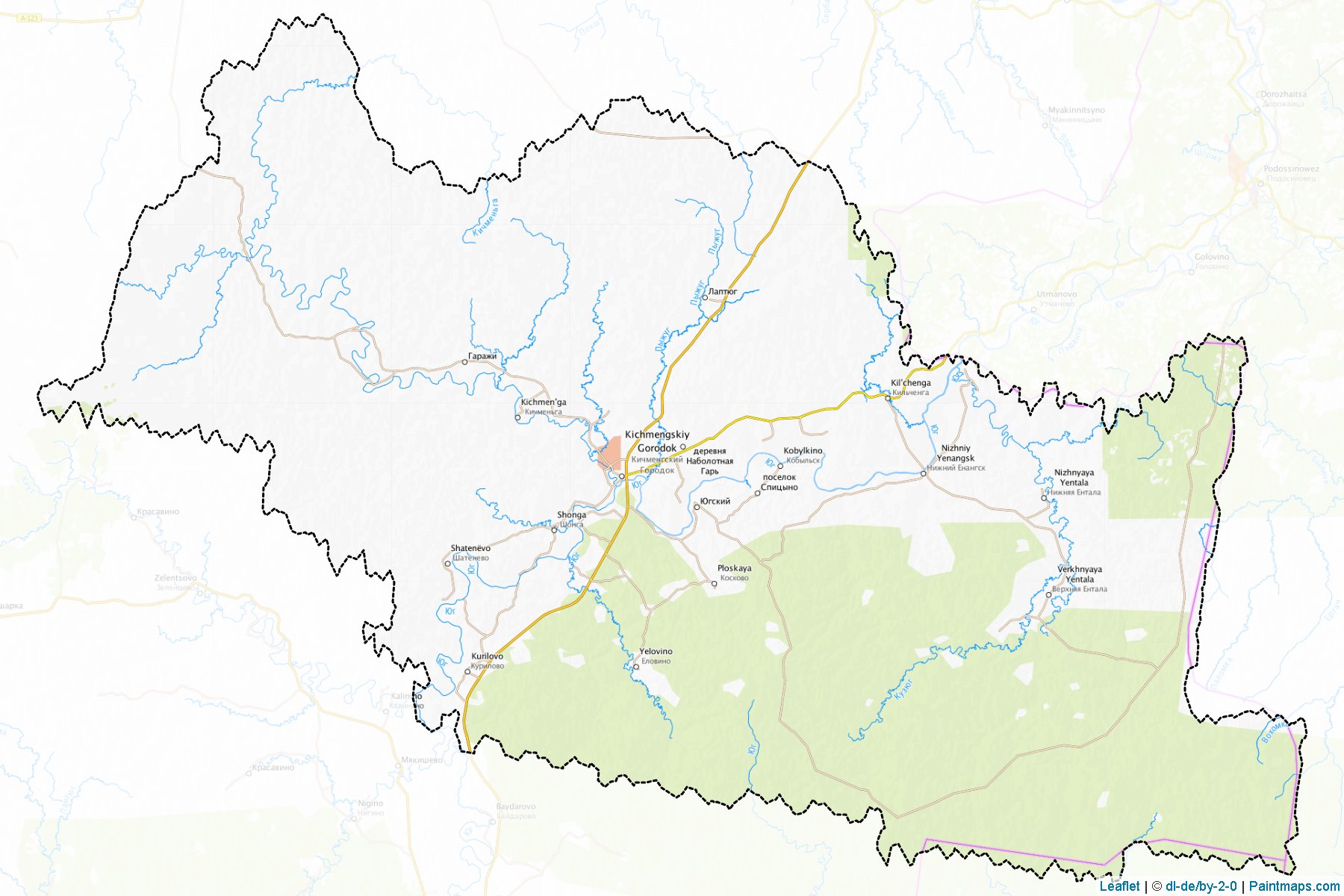 Muestras de recorte de mapas Kichmengsko-eckij (Vologda)-1