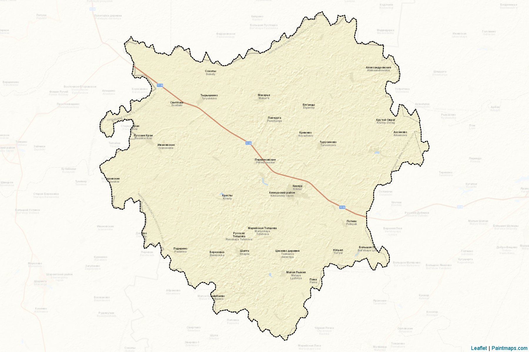 Muestras de recorte de mapas Kiknurskiy (Kirov)-2