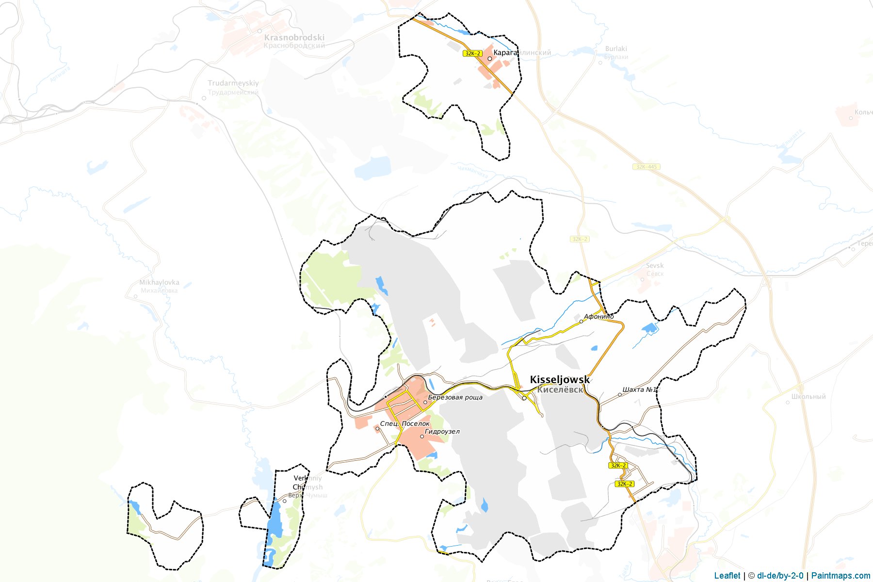 Kiseljovsk (Kemerovo) Map Cropping Samples-1