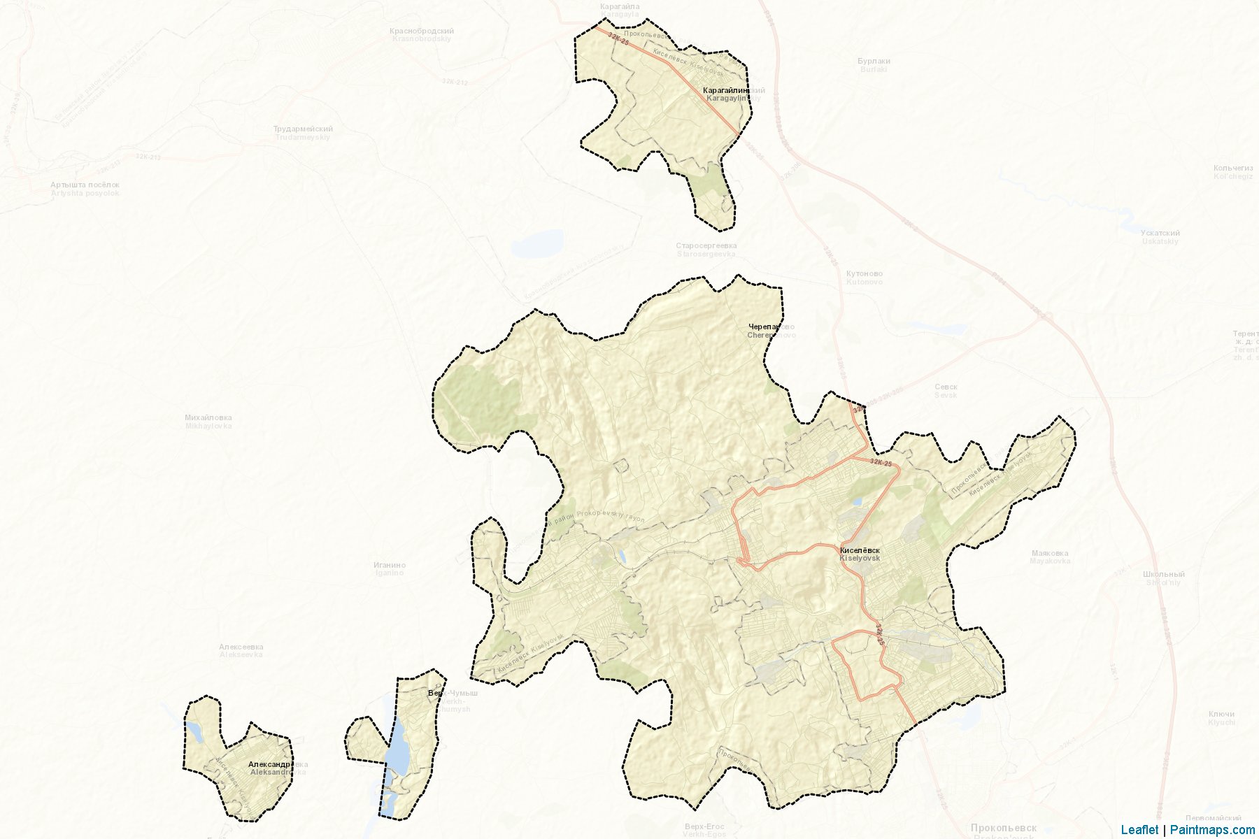 Kiseljovsk (Kemerovo) Map Cropping Samples-2