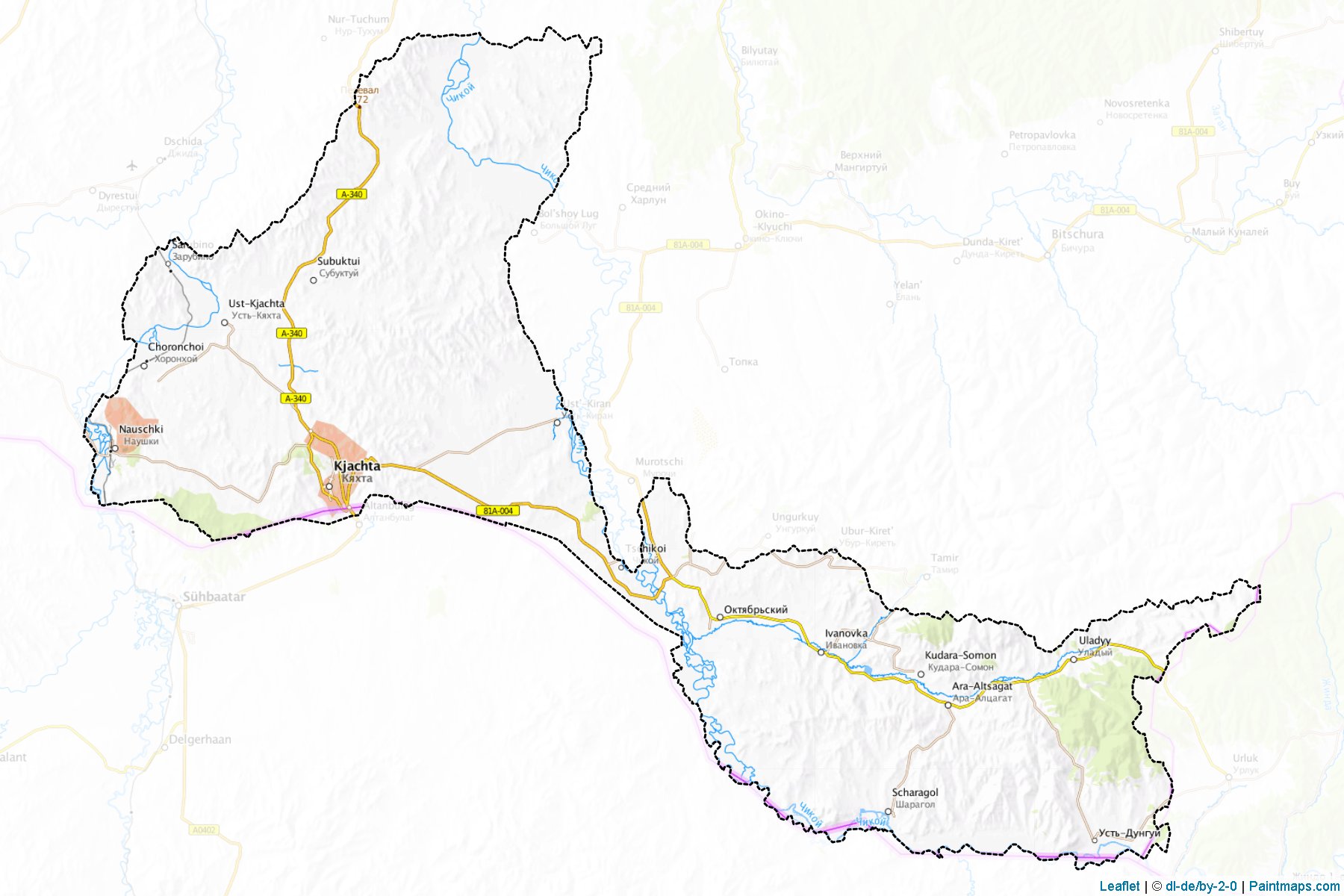 Muestras de recorte de mapas Kjakhtinskiy (Buryat)-1