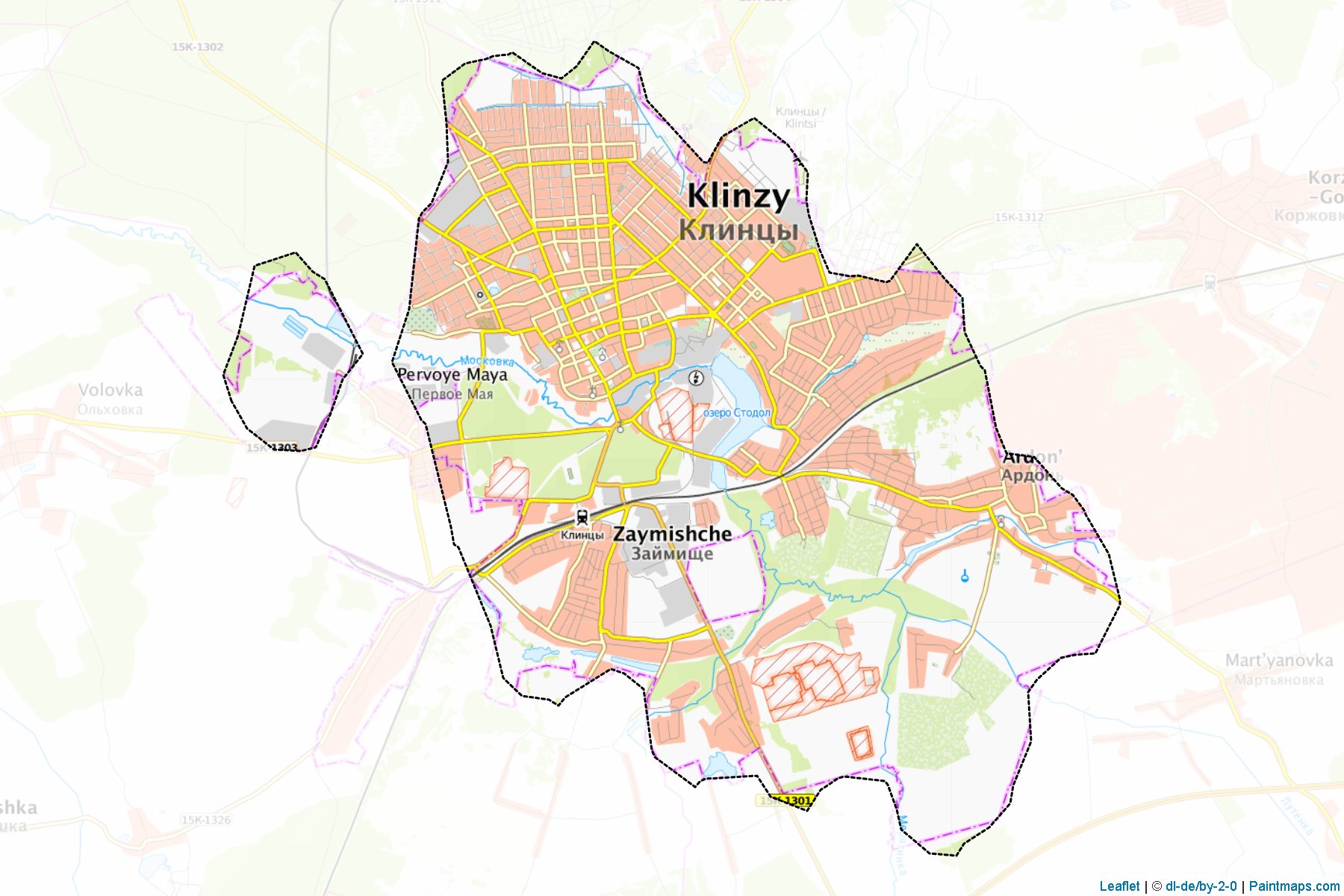 Muestras de recorte de mapas Klincy (Bryansk)-1