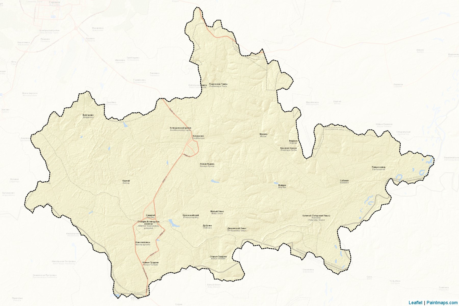 Kochkurovskiy (Mordovia) Map Cropping Samples-2