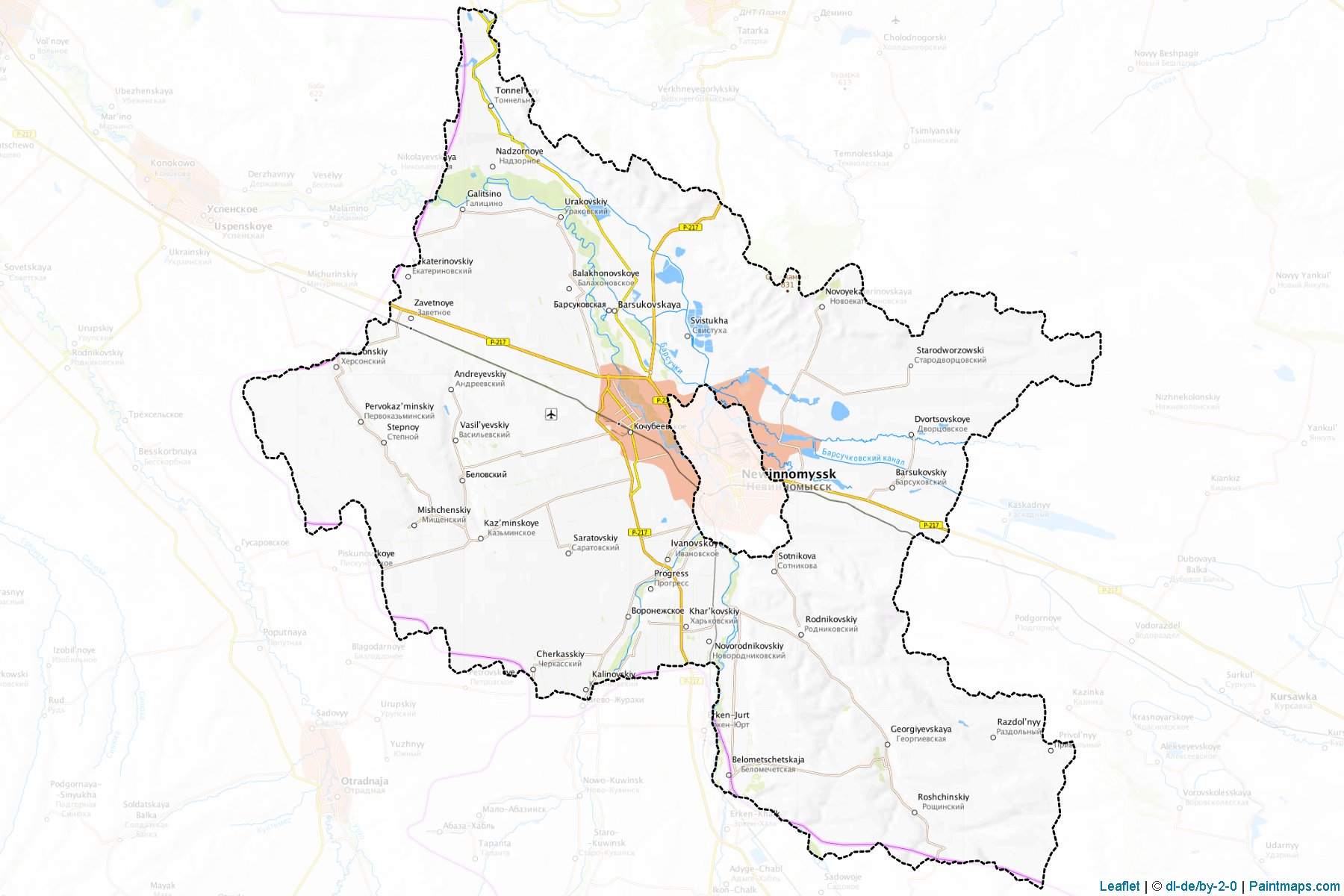 Muestras de recorte de mapas Kochubeevskiy (Stavropol)-1