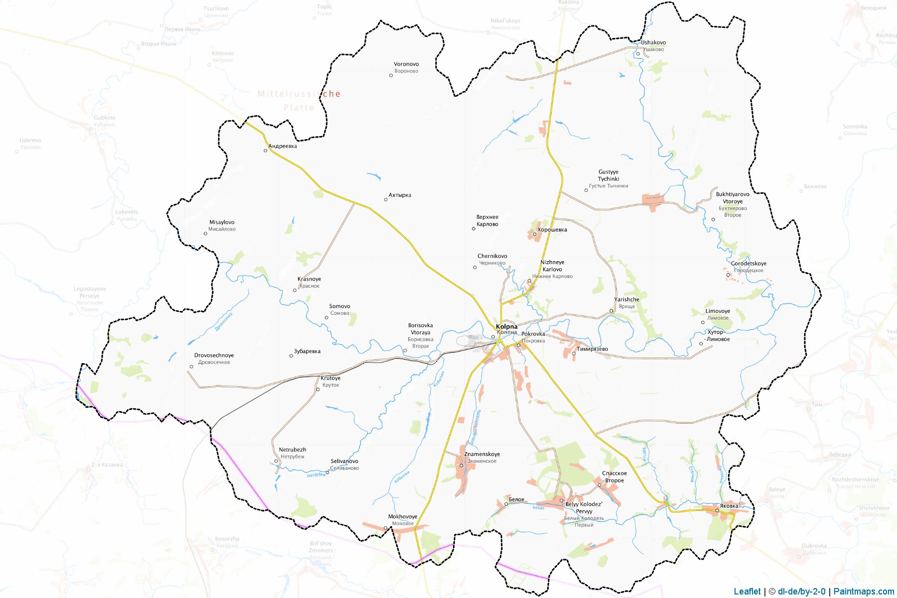 Muestras de recorte de mapas Kolpnjanskiy (Oryol)-1