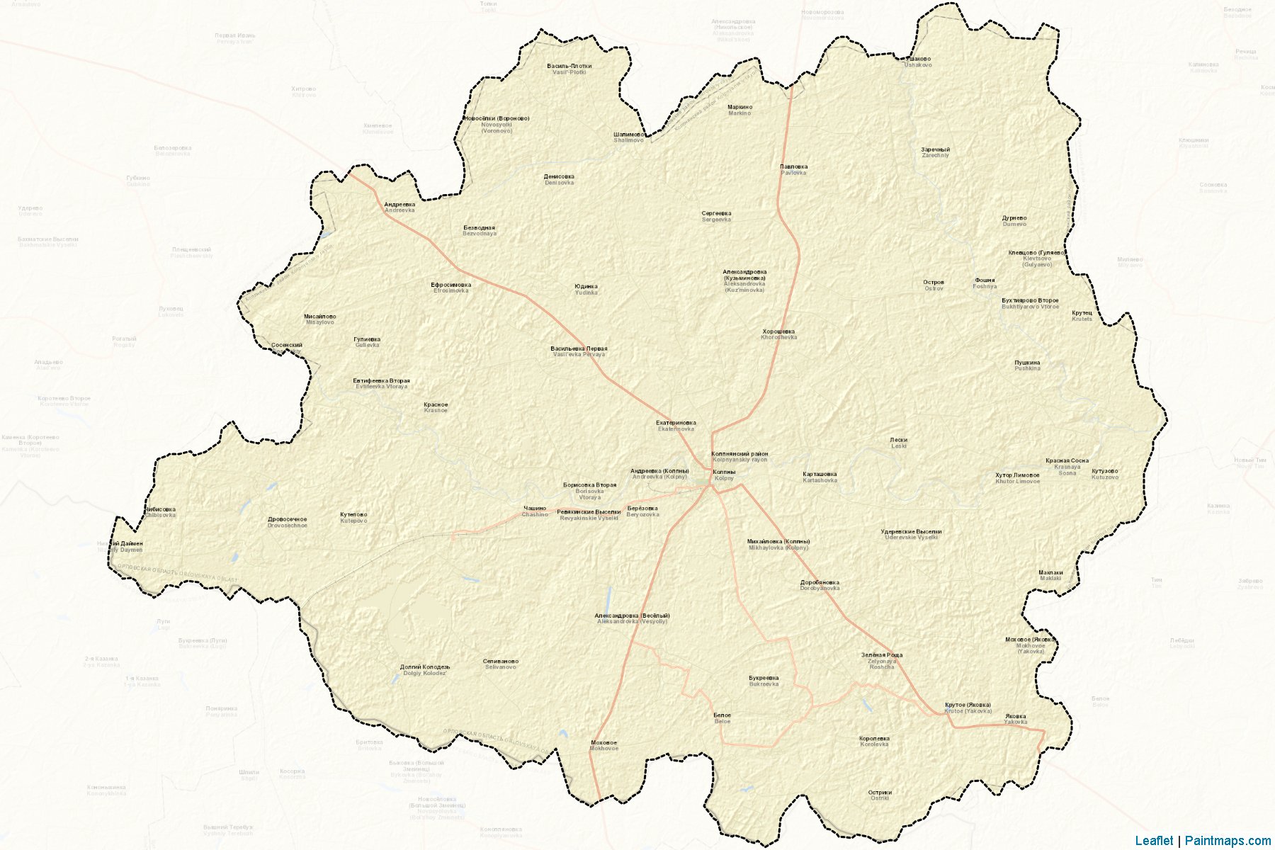 Muestras de recorte de mapas Kolpnjanskiy (Oryol)-2