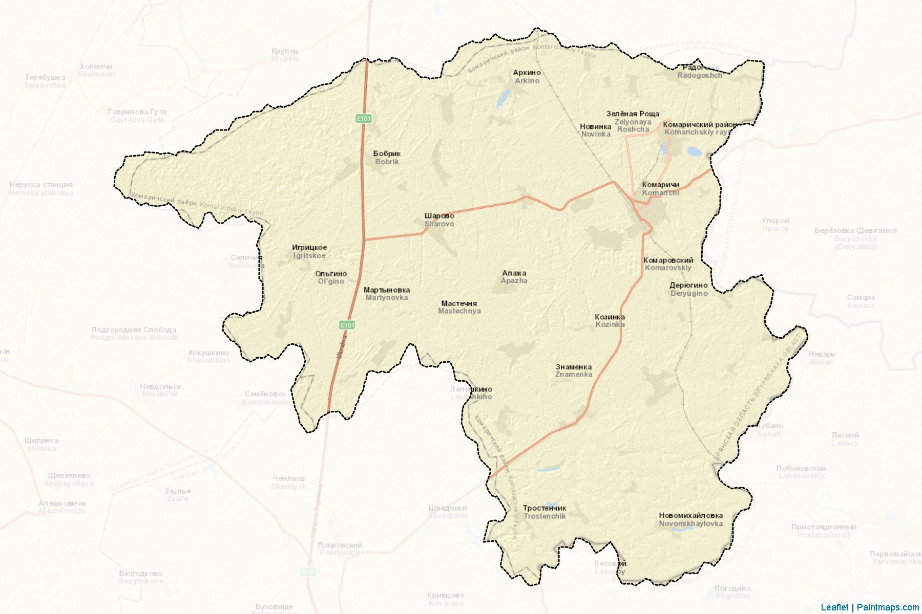 Muestras de recorte de mapas Komarichskiy (Bryansk)-2