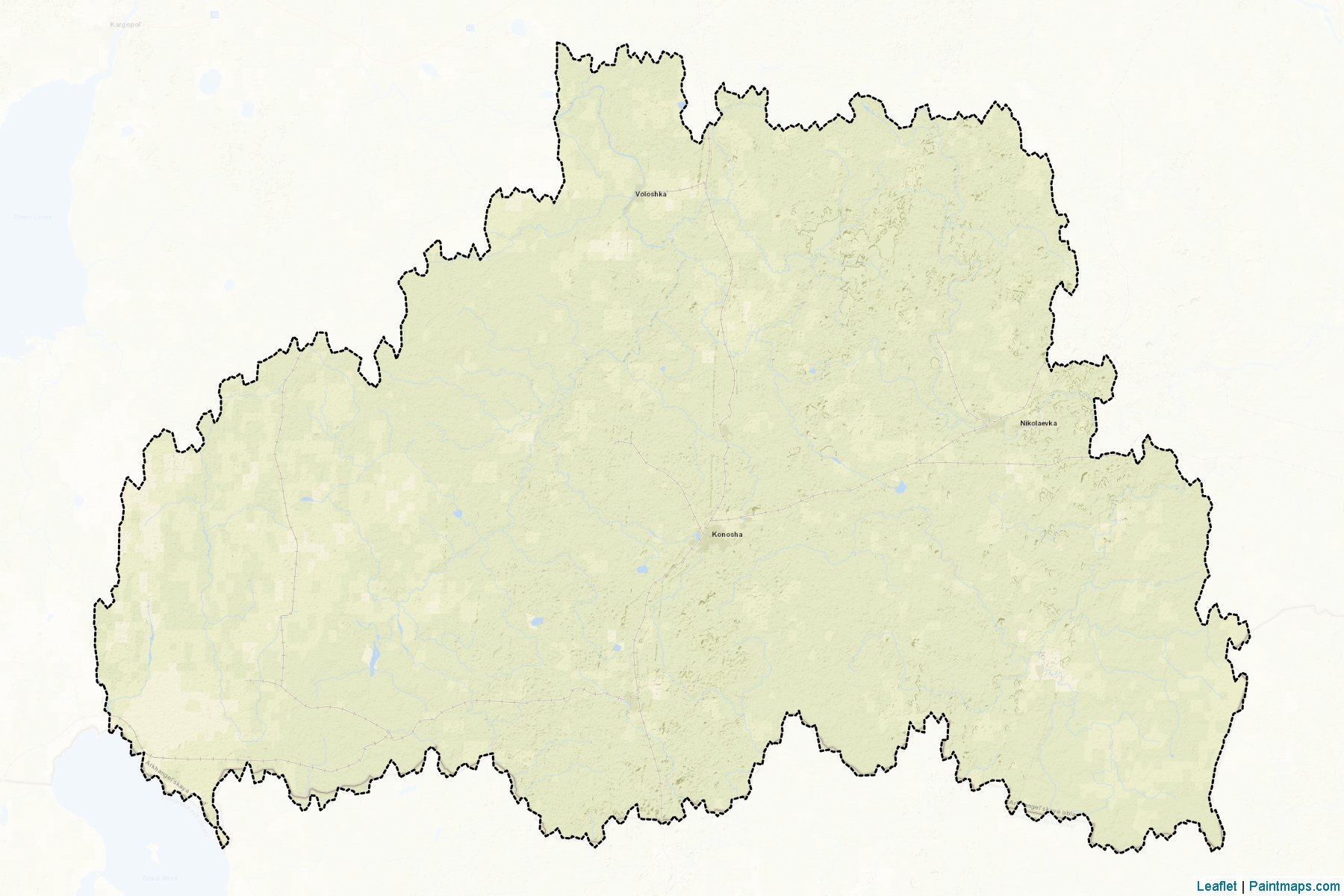 Muestras de recorte de mapas Konoshskiy (Arkhangelsk)-2