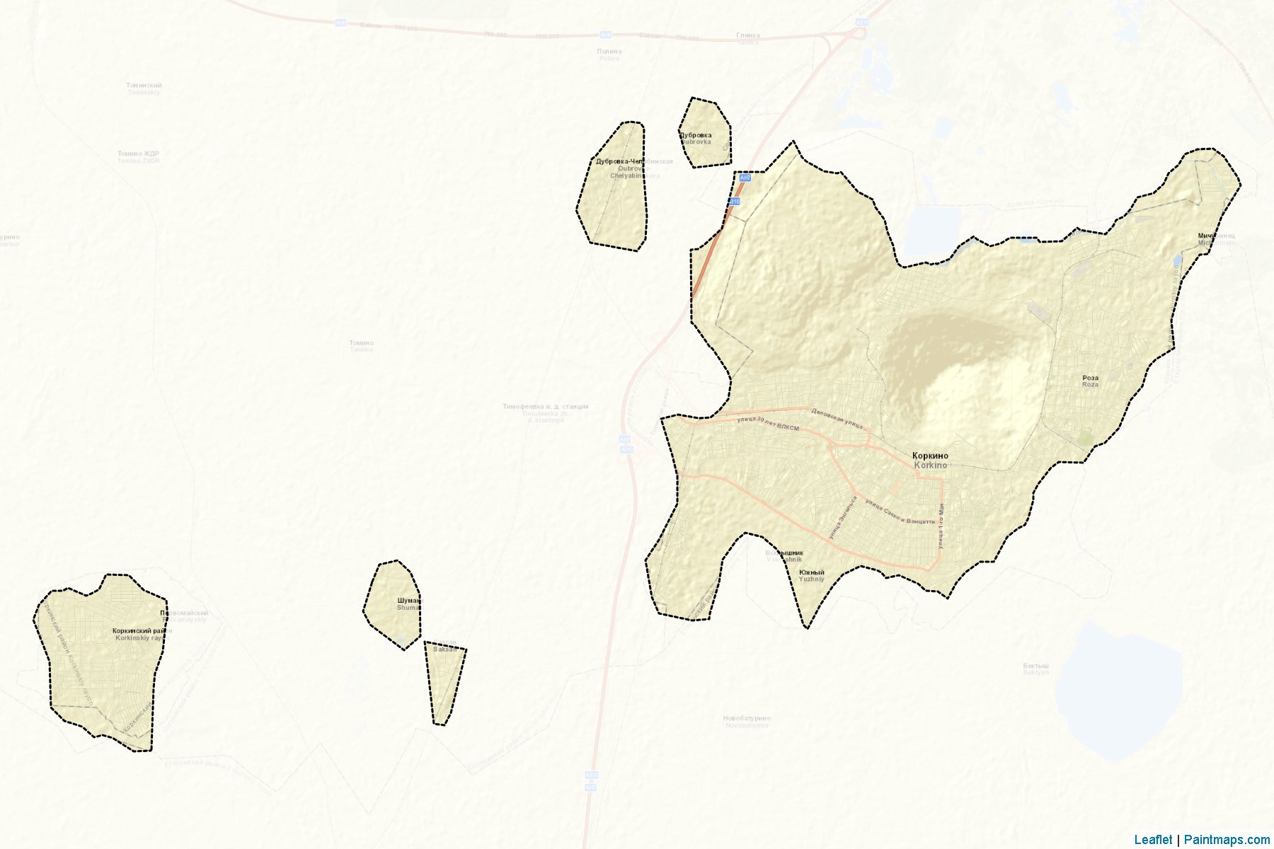 Muestras de recorte de mapas Korkinskiy (Chelyabinsk)-2