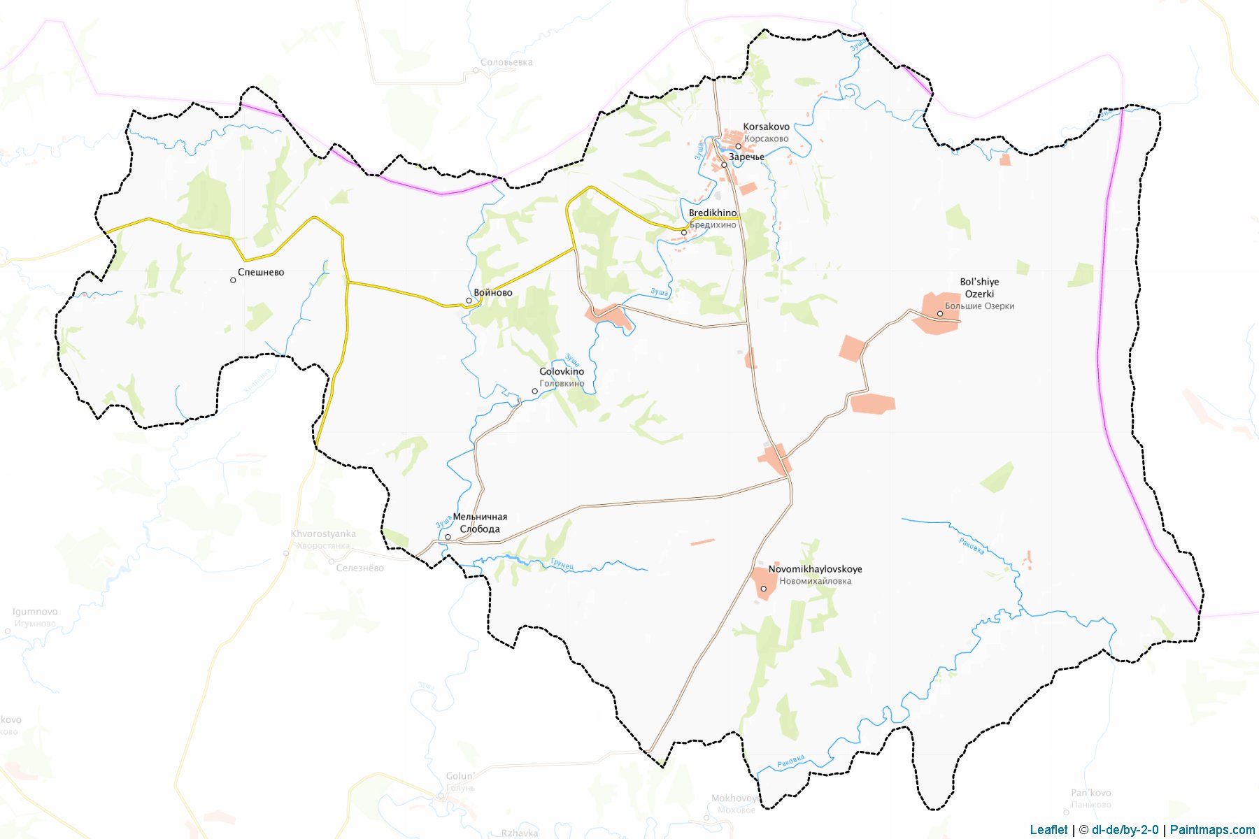 Muestras de recorte de mapas Korsakovskiy (Oryol)-1