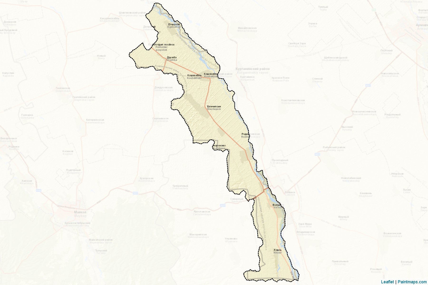 Muestras de recorte de mapas Koshekhabl'skiy (Adygea)-2