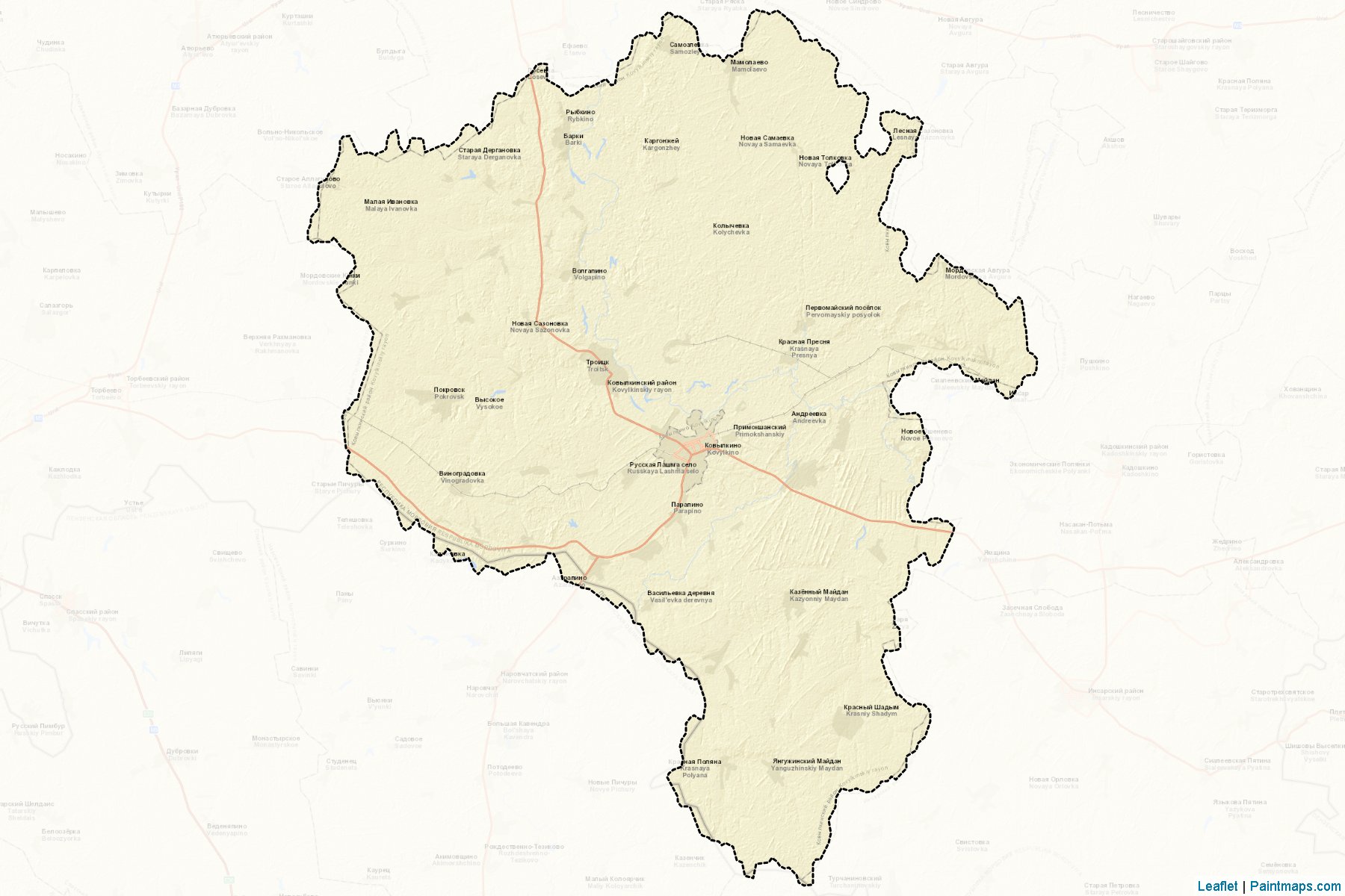 Kovylkinskiy (Mordovia) Map Cropping Samples-2