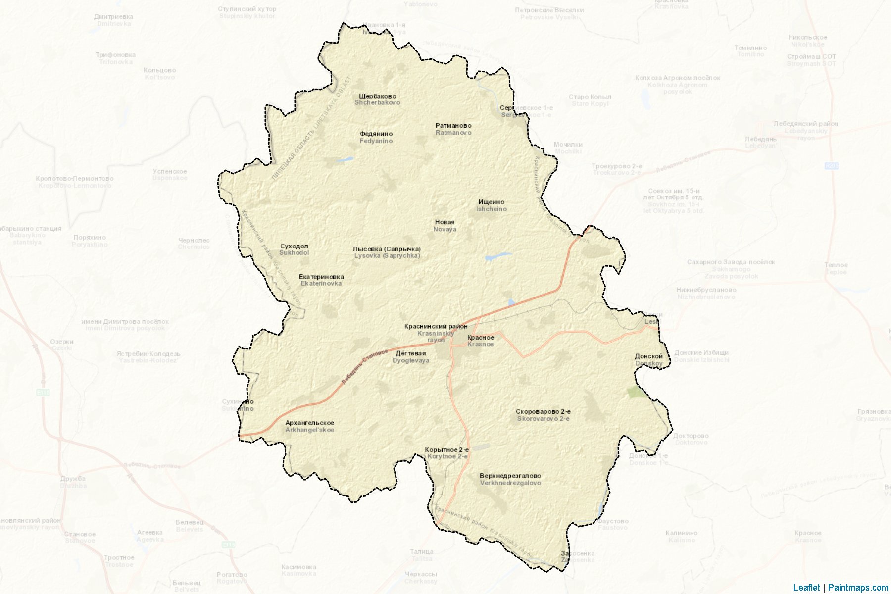 Muestras de recorte de mapas Krasninskiy (Lipetsk)-2