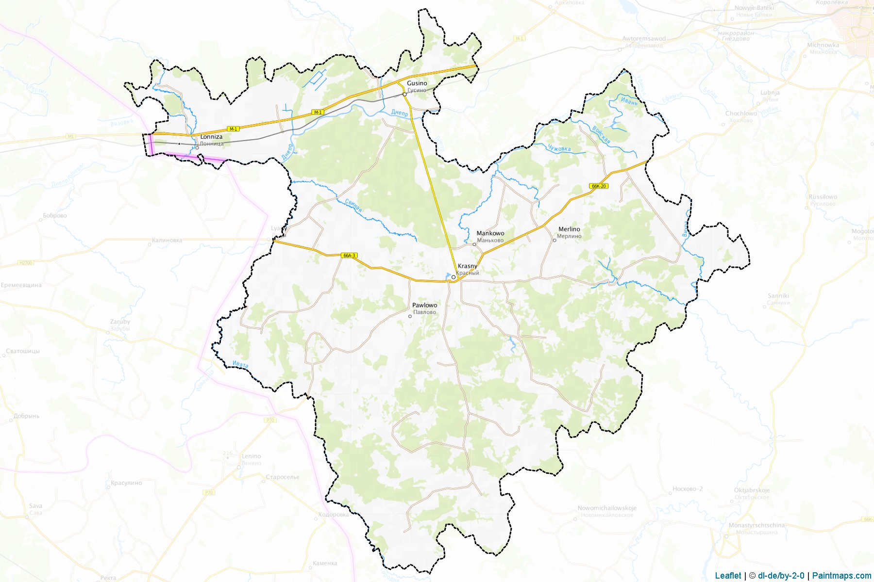 Muestras de recorte de mapas Krasninskiy (Smolensk)-1