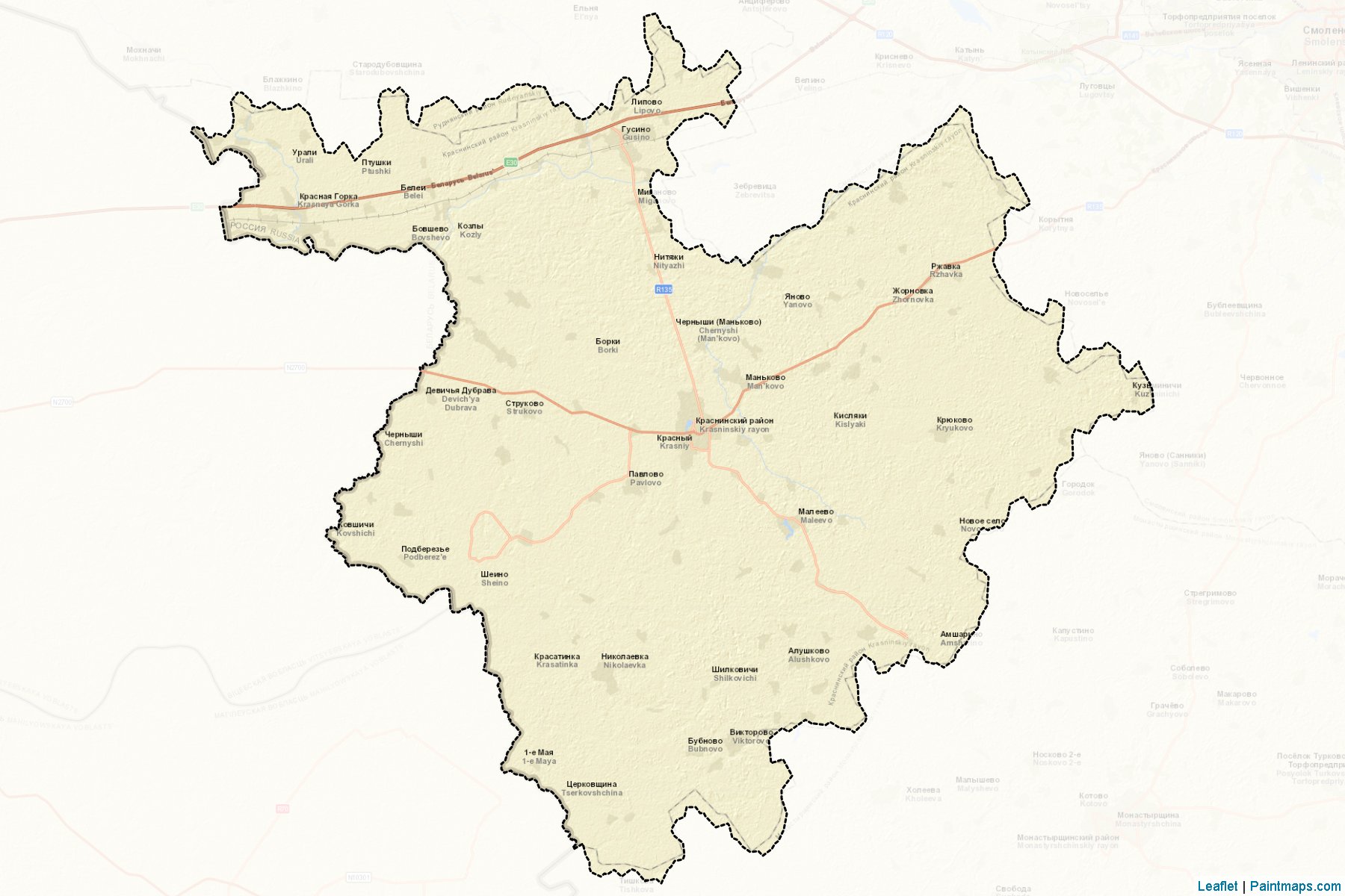 Muestras de recorte de mapas Krasninskiy (Smolensk)-2