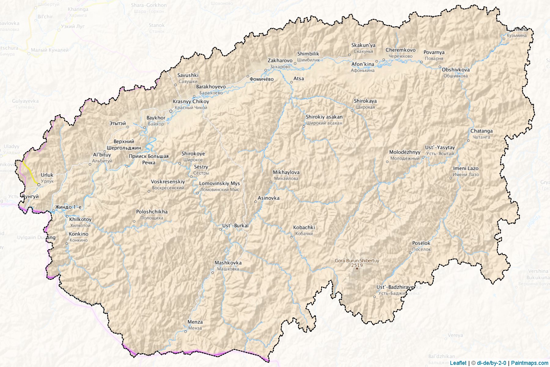 Muestras de recorte de mapas Krasnochikojskiy (Zabaykalsky)-1