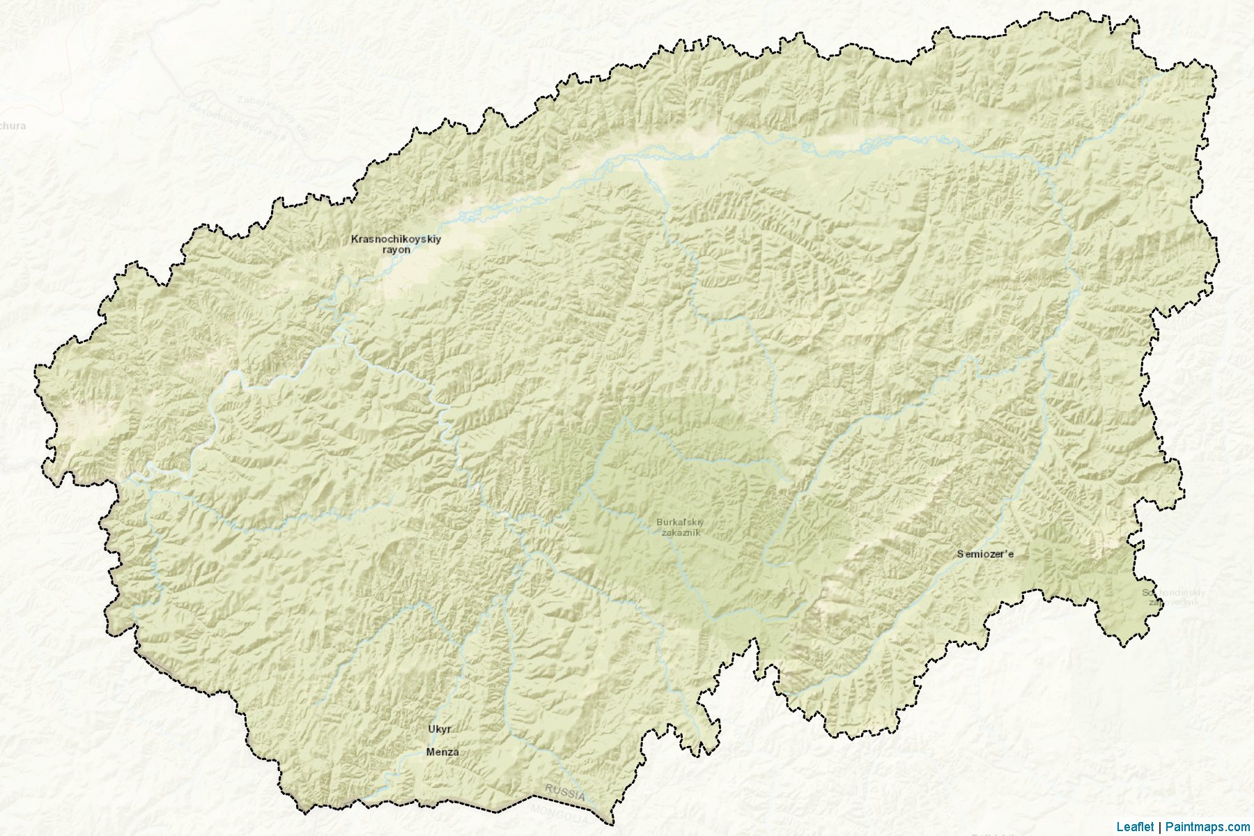 Muestras de recorte de mapas Krasnochikojskiy (Zabaykalsky)-2