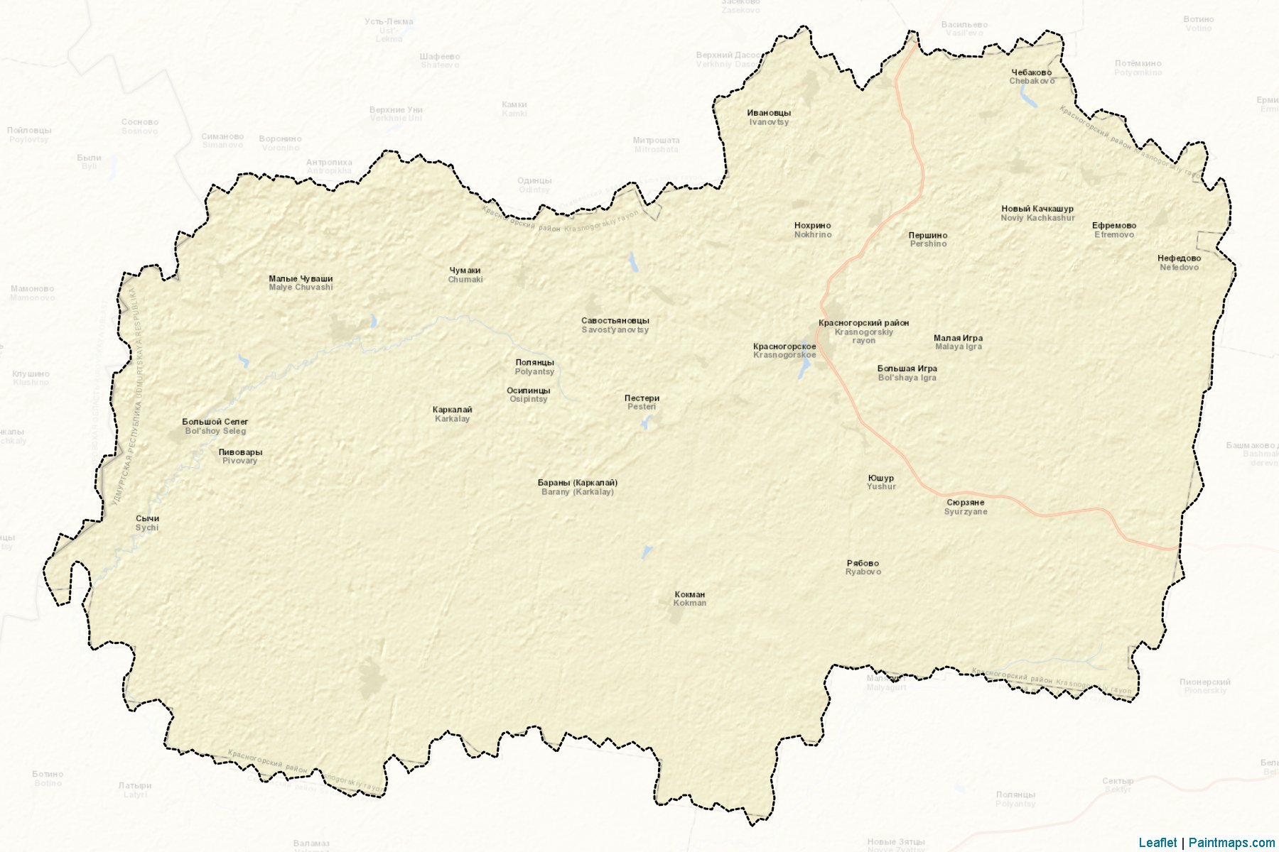 Muestras de recorte de mapas Krasnogorskiy (Udmurt)-2