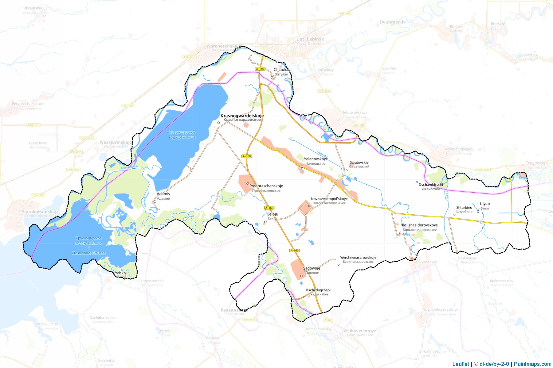 Muestras de recorte de mapas Krasnogvardejskiy (Adygea)-1