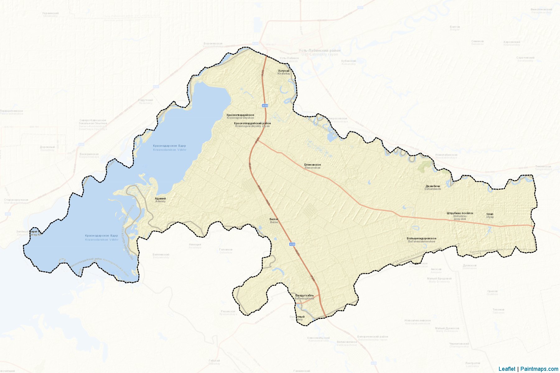 Muestras de recorte de mapas Krasnogvardejskiy (Adygea)-2