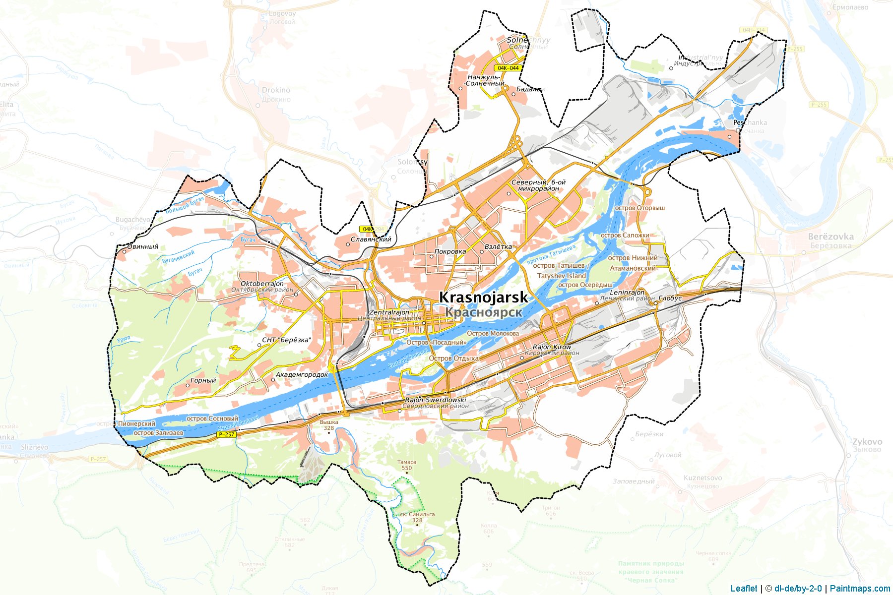 Krasnojarsk (Krasnoyarsk) Map Cropping Samples-1