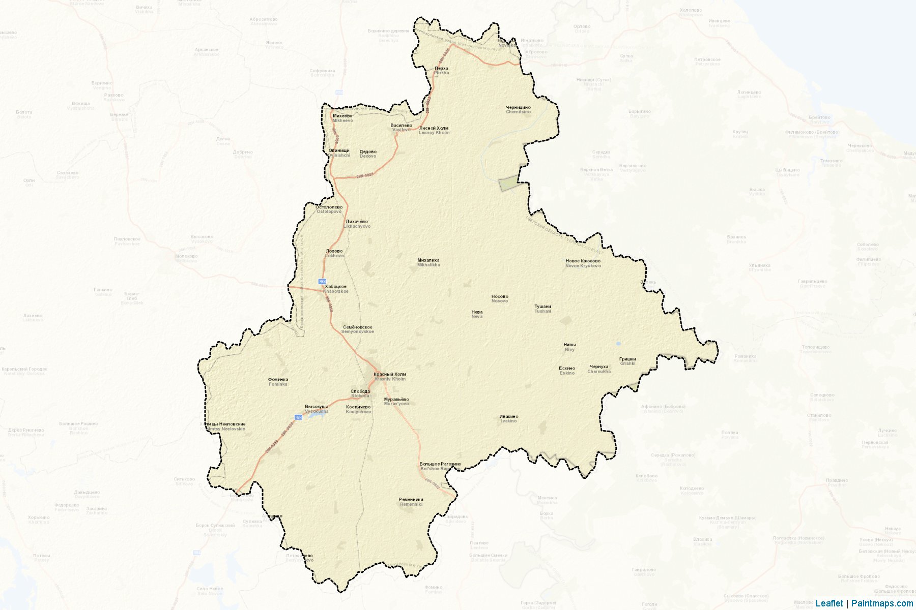 Muestras de recorte de mapas Krasnokholmskiy (Tver)-2