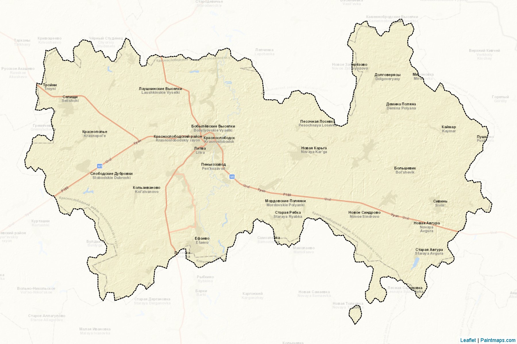 Muestras de recorte de mapas Krasnoslobodskiy (Mordovia)-2