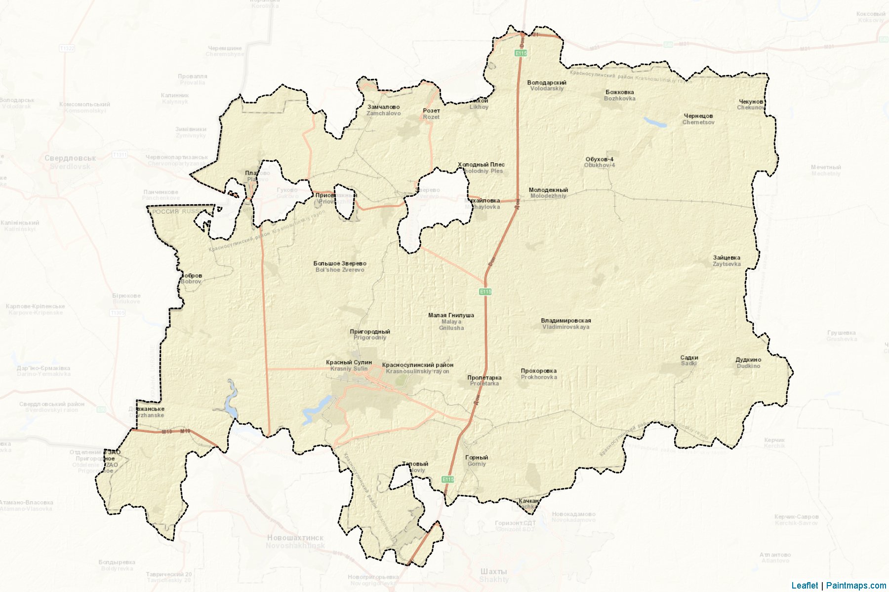 Muestras de recorte de mapas Krasnosulinskiy (Rostov)-2