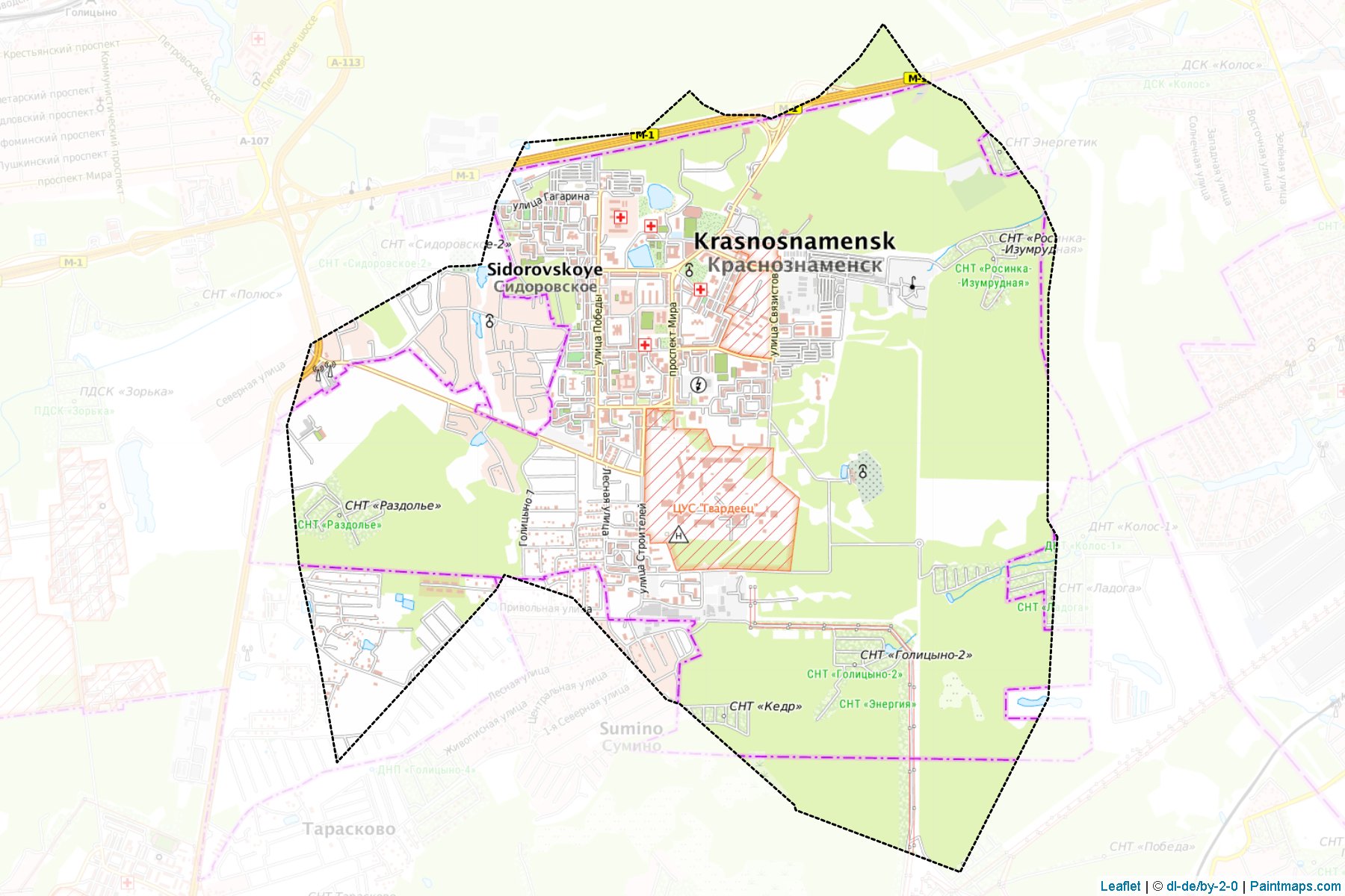 Krasnoznamensk (Moscow Oblast) Map Cropping Samples-1