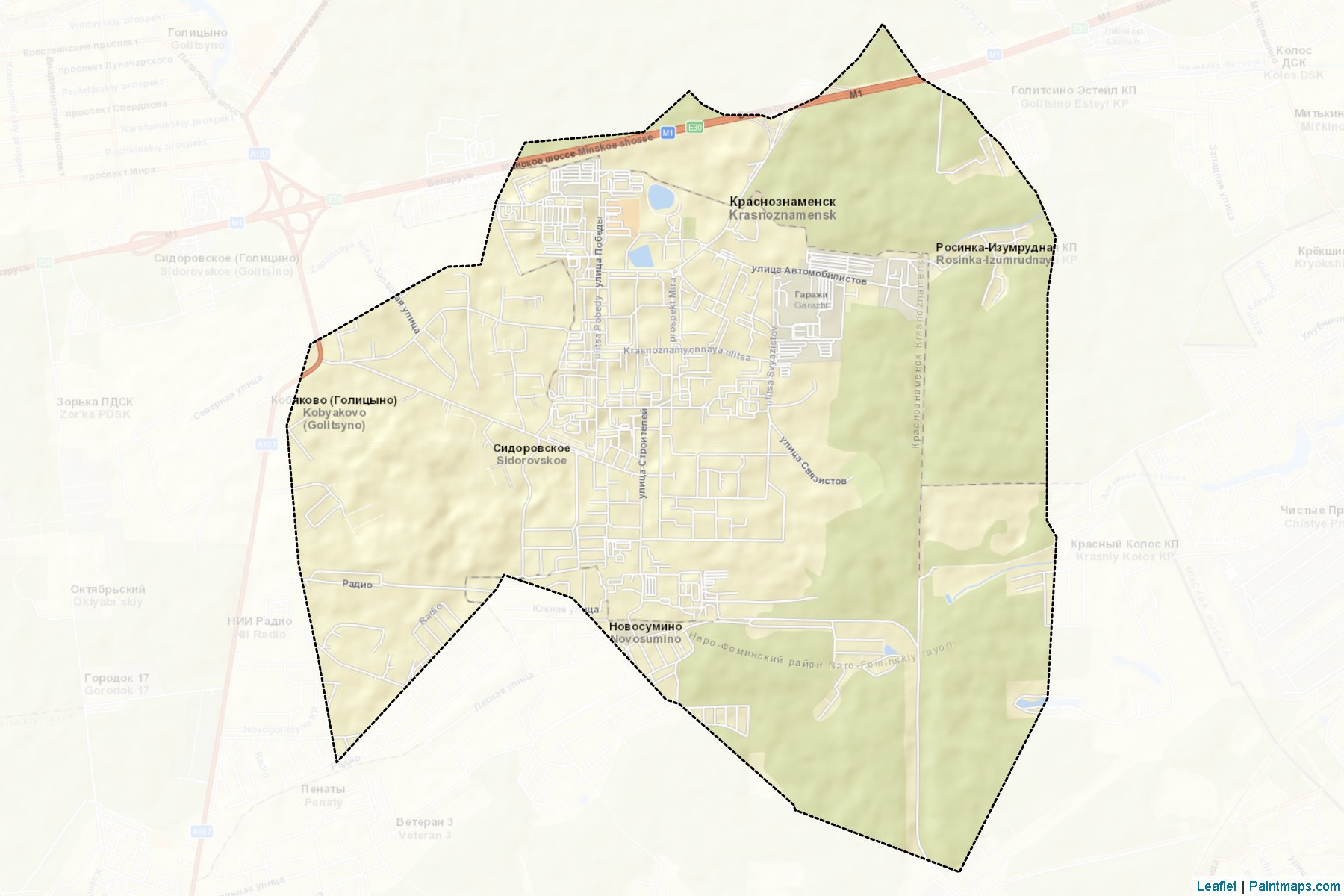 Krasnoznamensk (Moscow Oblast) Map Cropping Samples-2