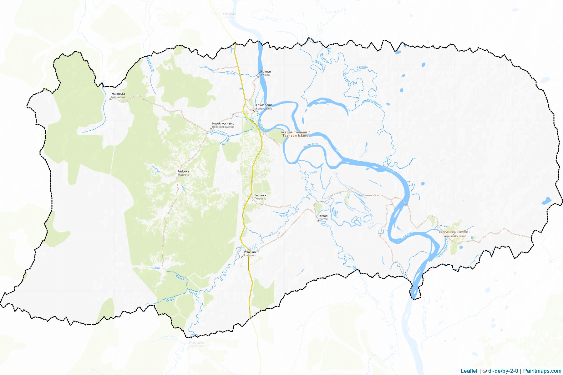 Muestras de recorte de mapas Krivosheinskiy (Tomsk)-1