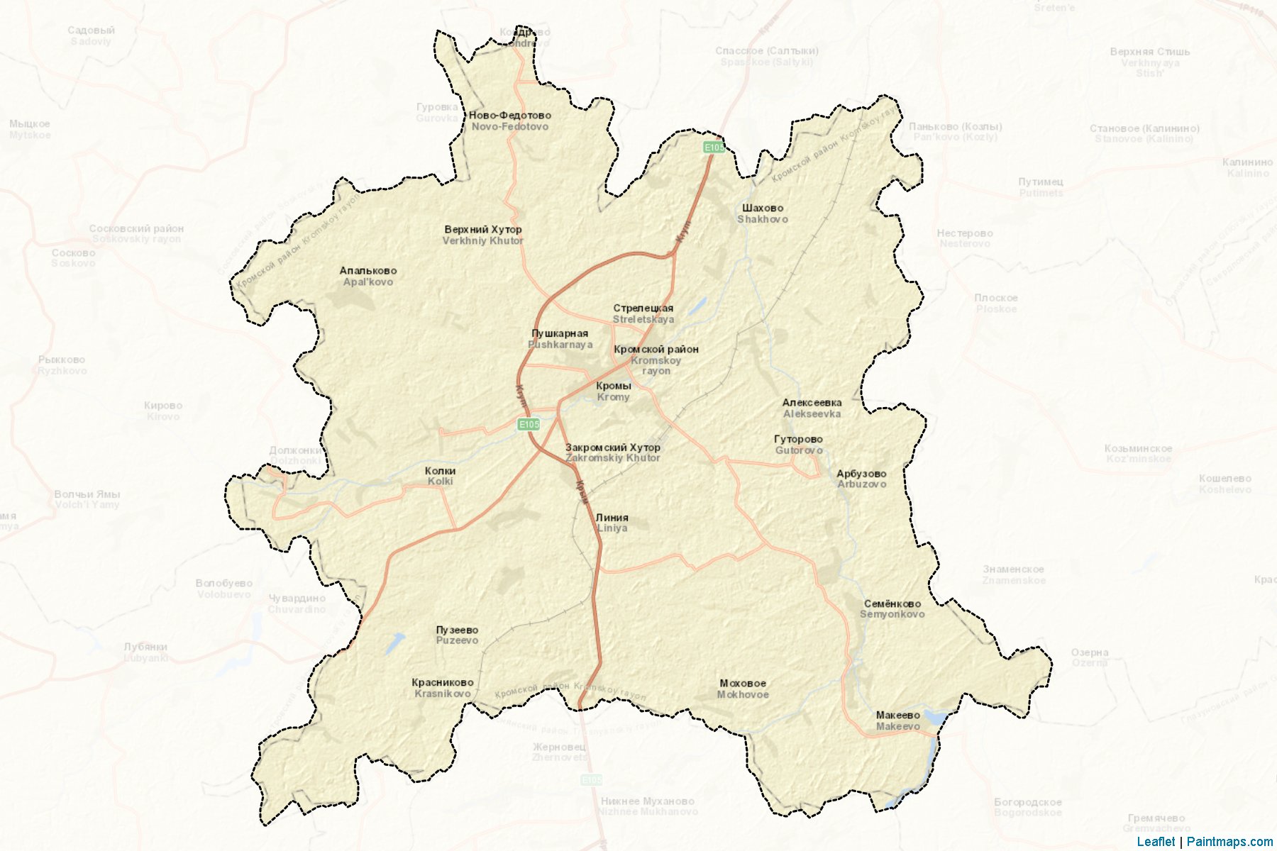 Muestras de recorte de mapas Kromskoj (Oryol)-2