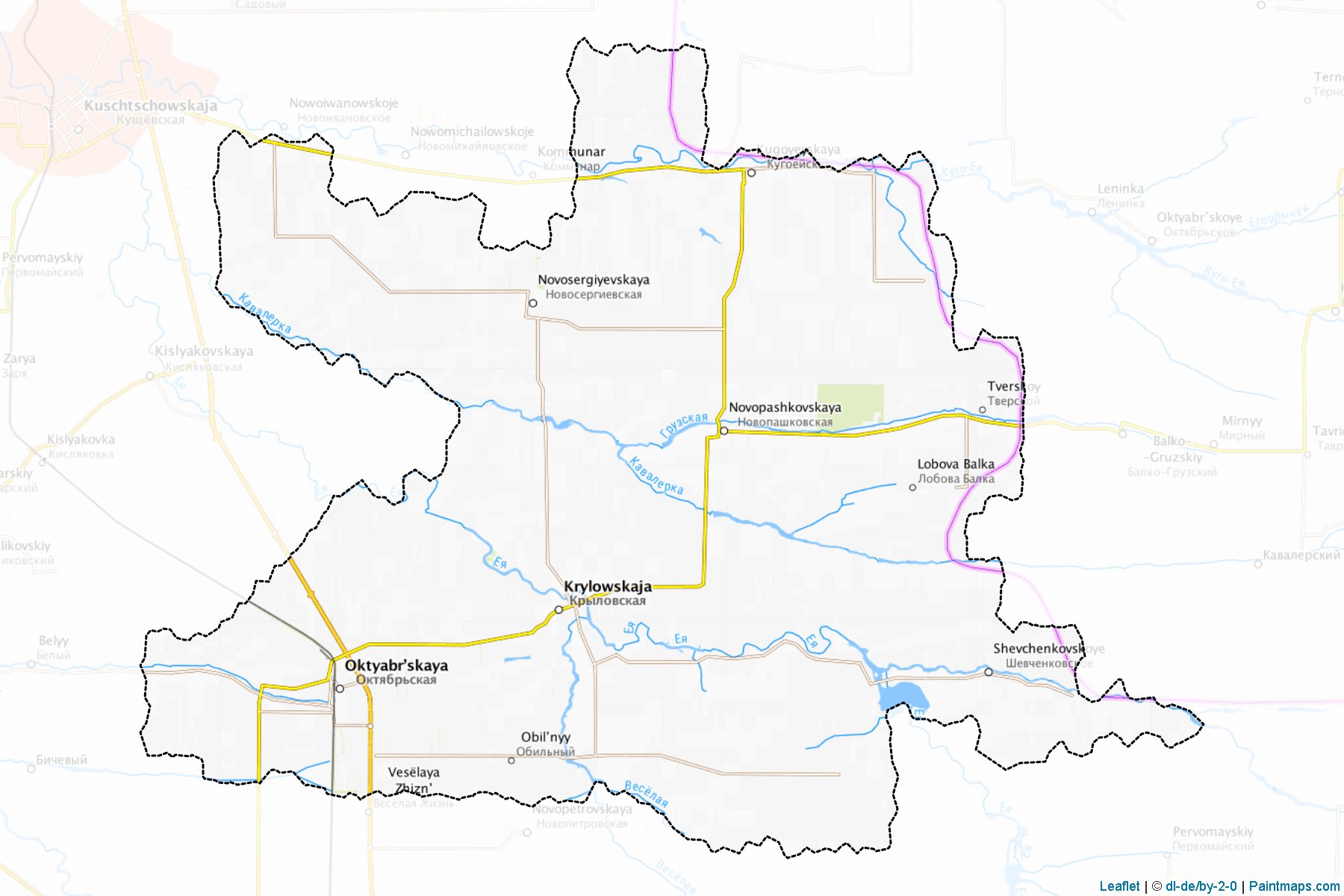 Muestras de recorte de mapas Krylovskiy (Krasnodar)-1