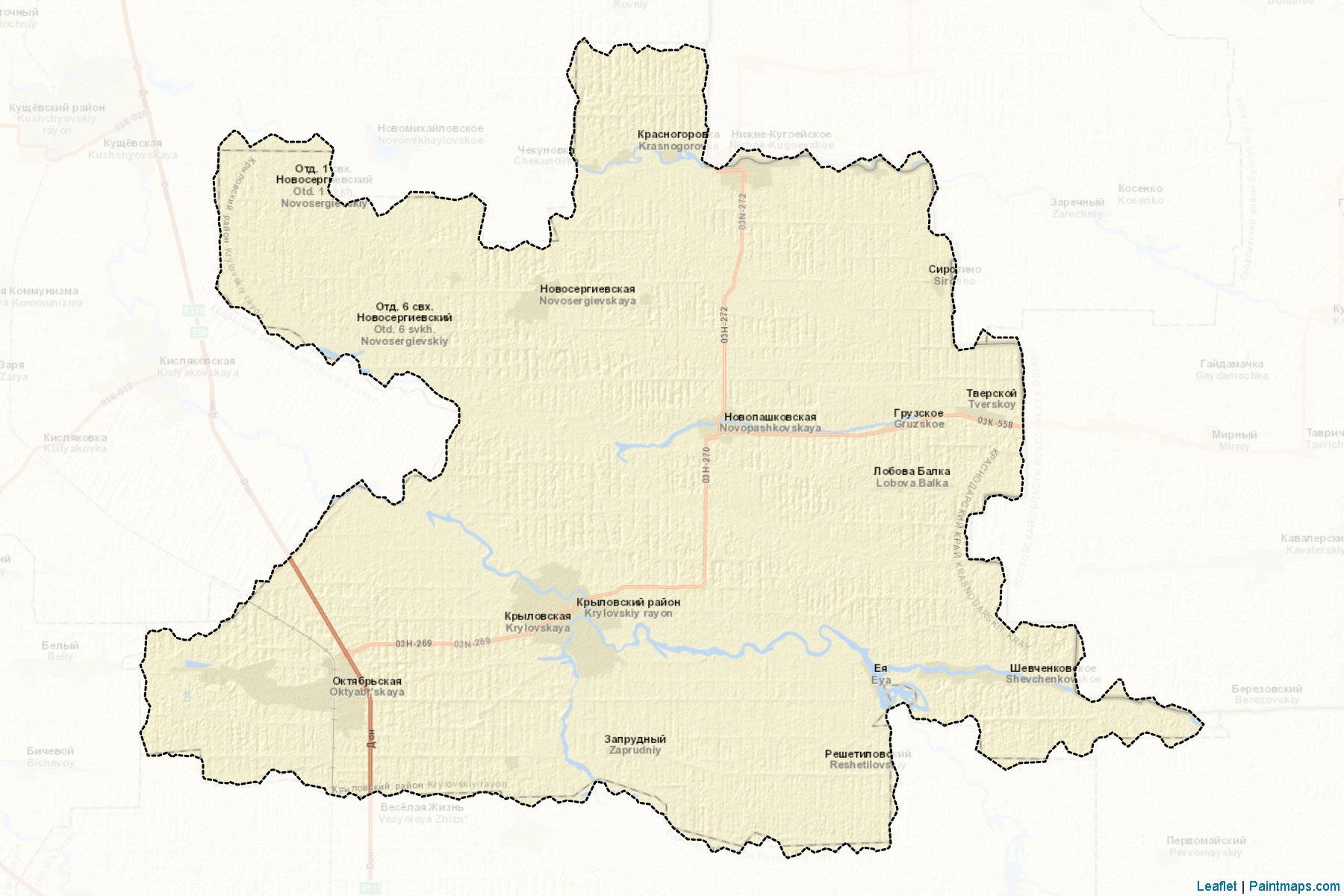 Muestras de recorte de mapas Krylovskiy (Krasnodar)-2