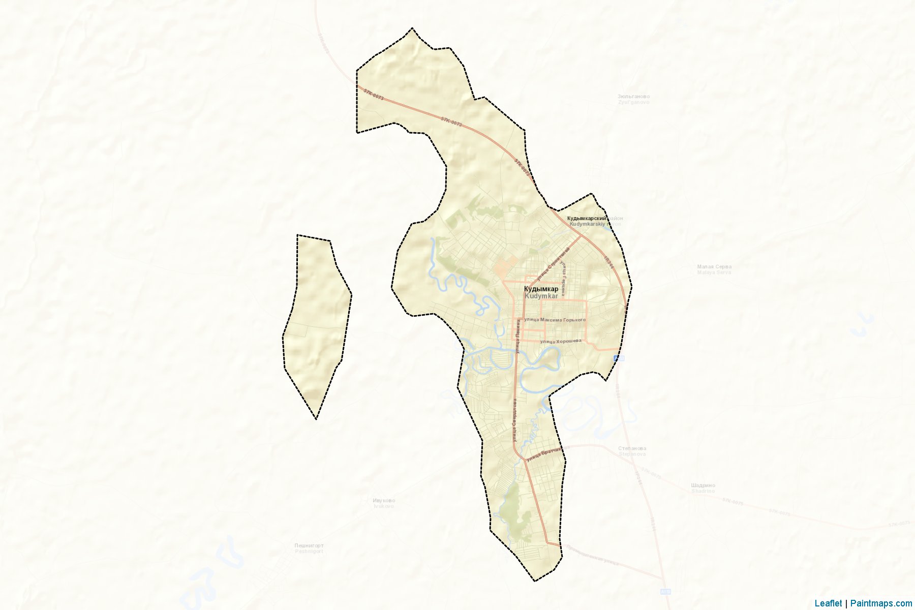 Muestras de recorte de mapas Kudymkar (Perm)-2