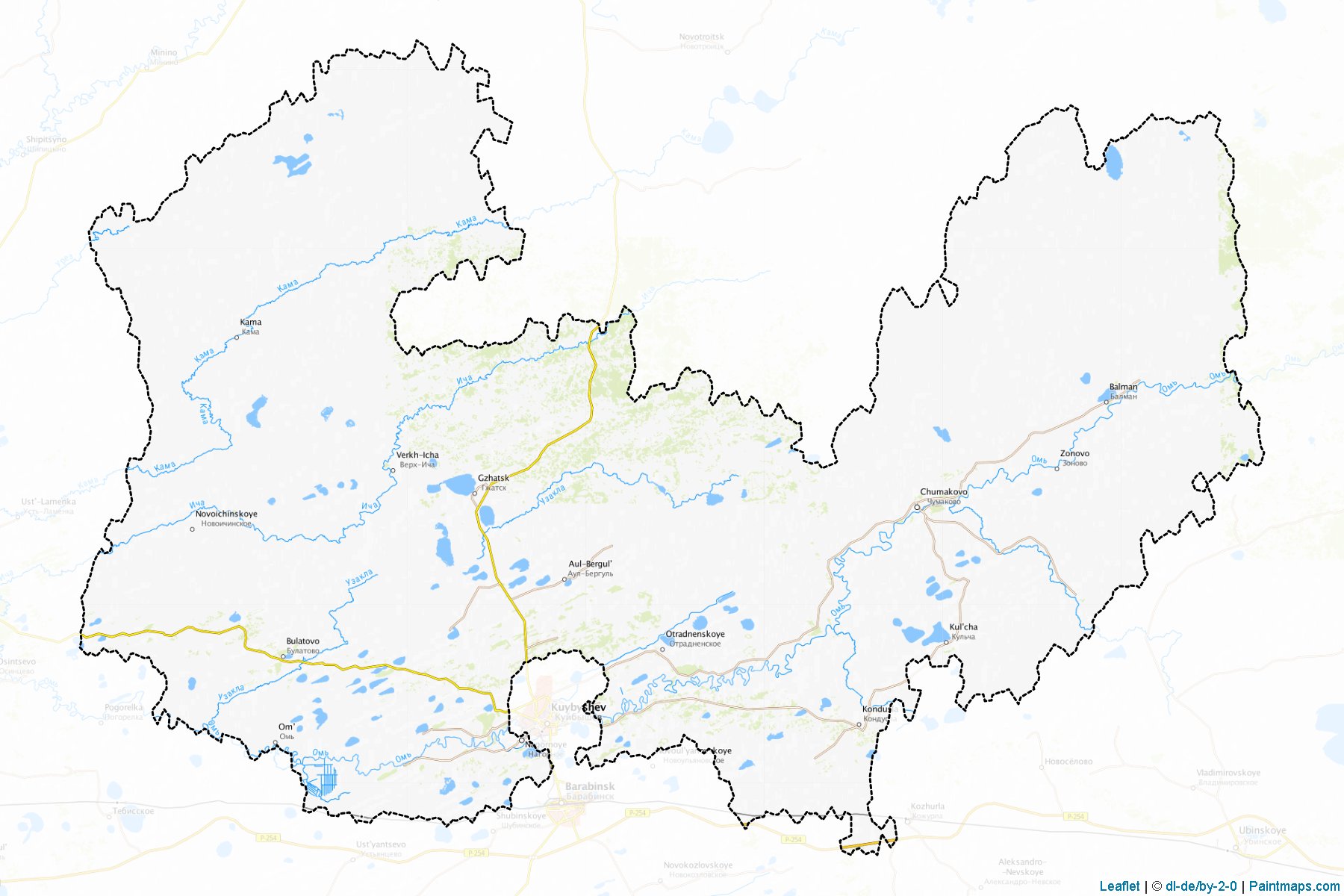 Muestras de recorte de mapas Kujbyshevskiy (Novosibirsk)-1