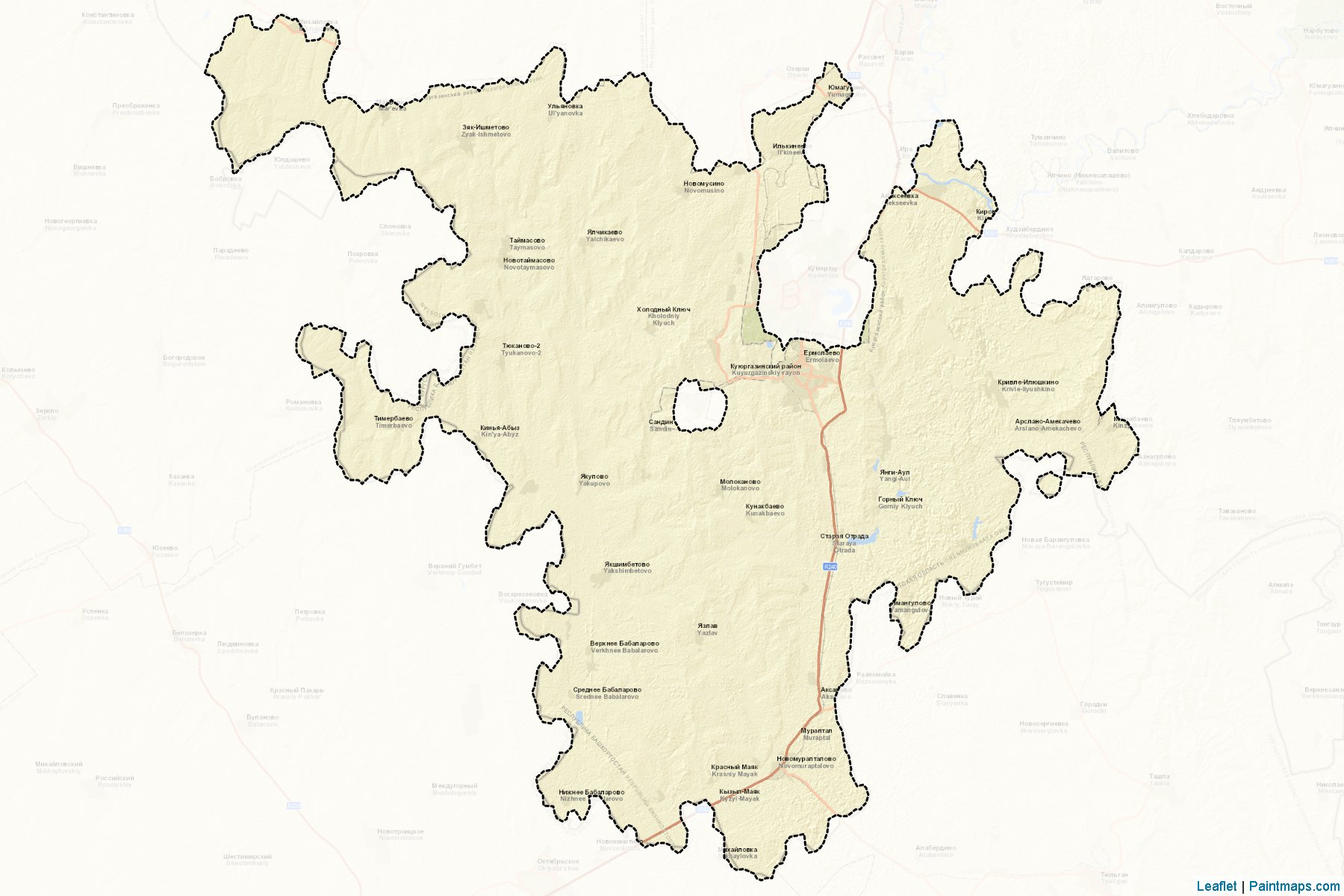 Kujurgazinskiy (Bashkortostan) Map Cropping Samples-2