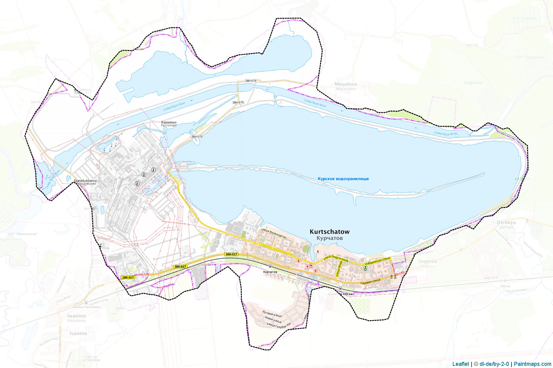 Muestras de recorte de mapas Kurchatov (Kursk)-1