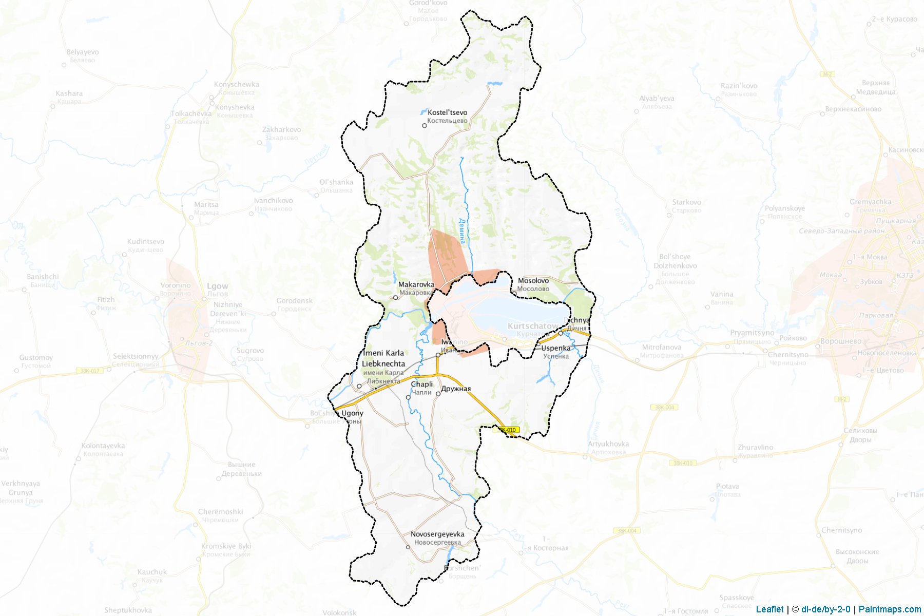 Muestras de recorte de mapas Kurchatovskiy (Kursk)-1