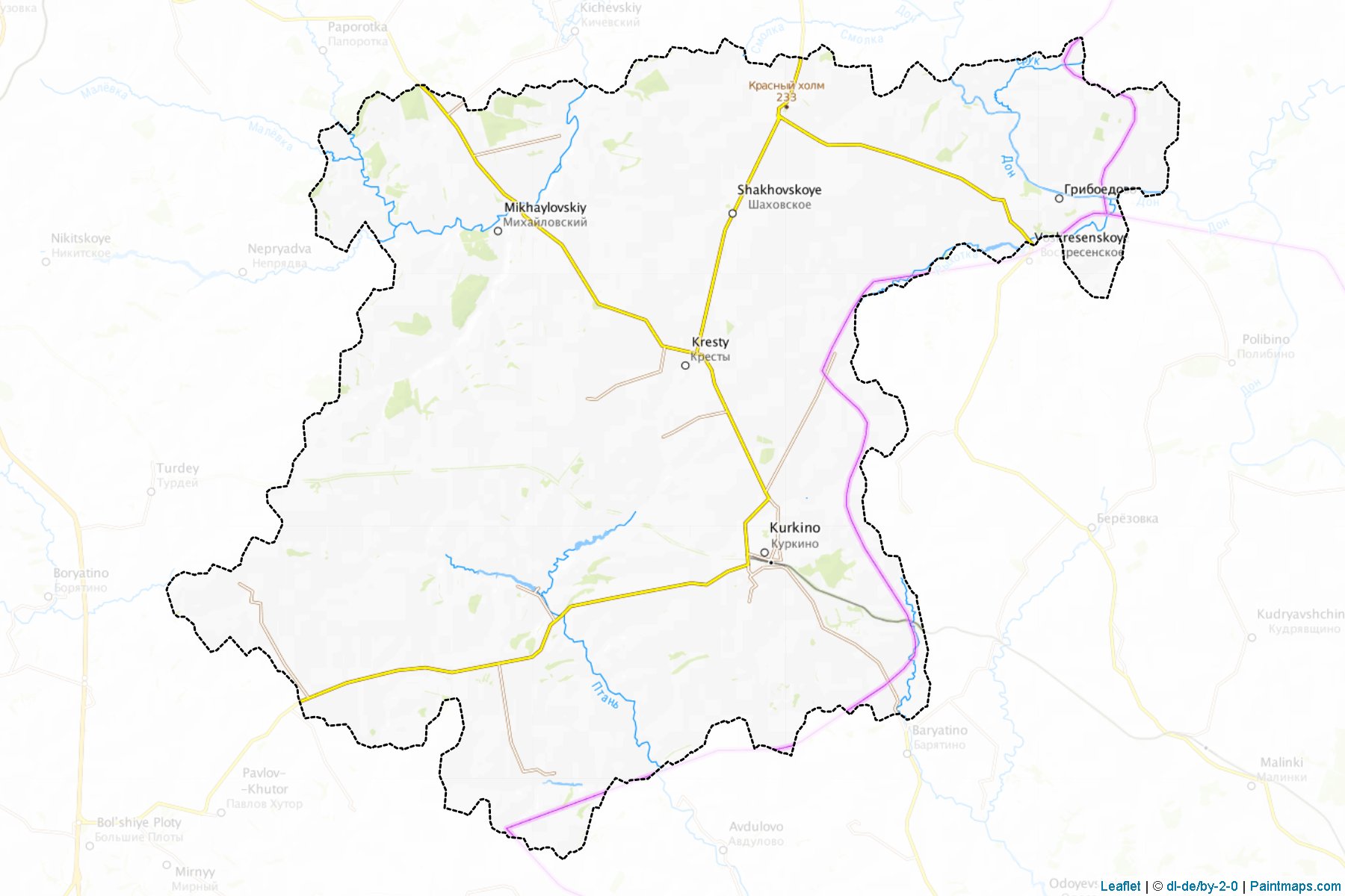 Muestras de recorte de mapas Kurkinskiy (Tula)-1