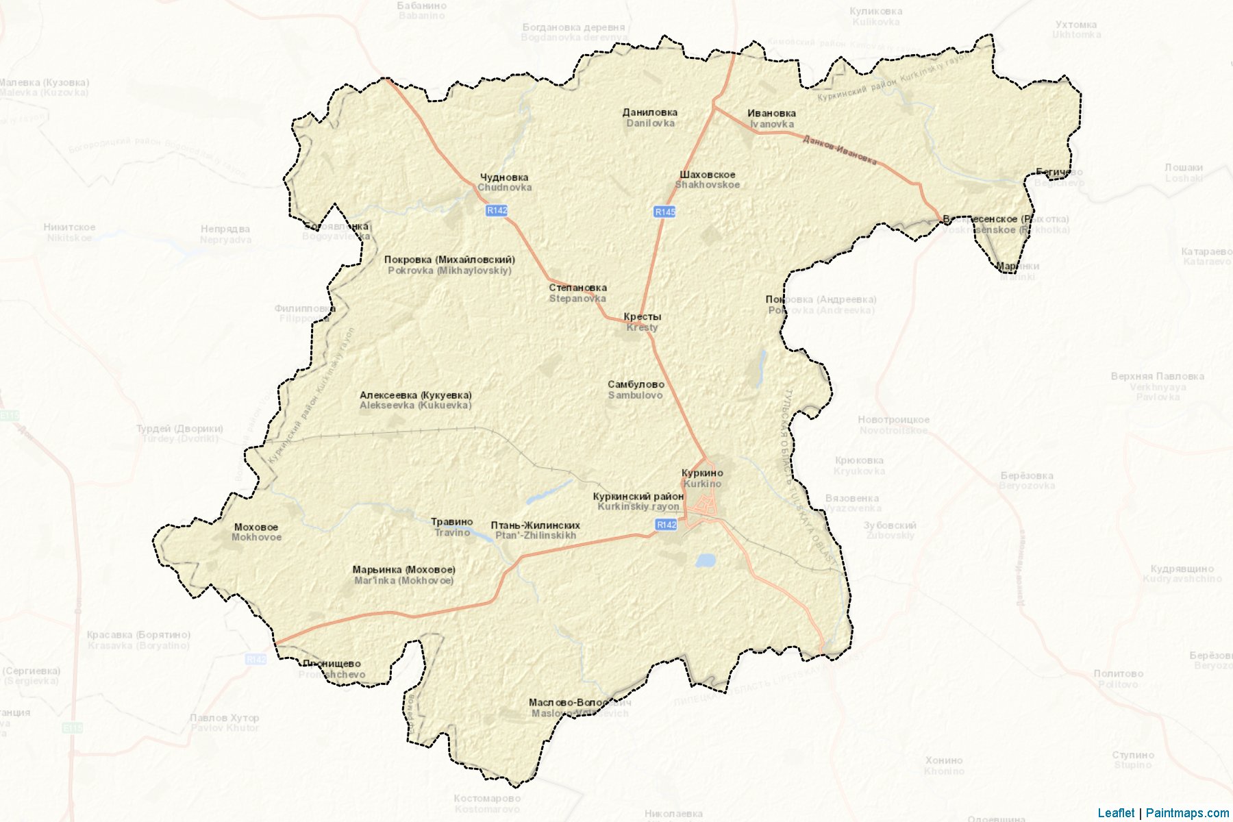 Muestras de recorte de mapas Kurkinskiy (Tula)-2