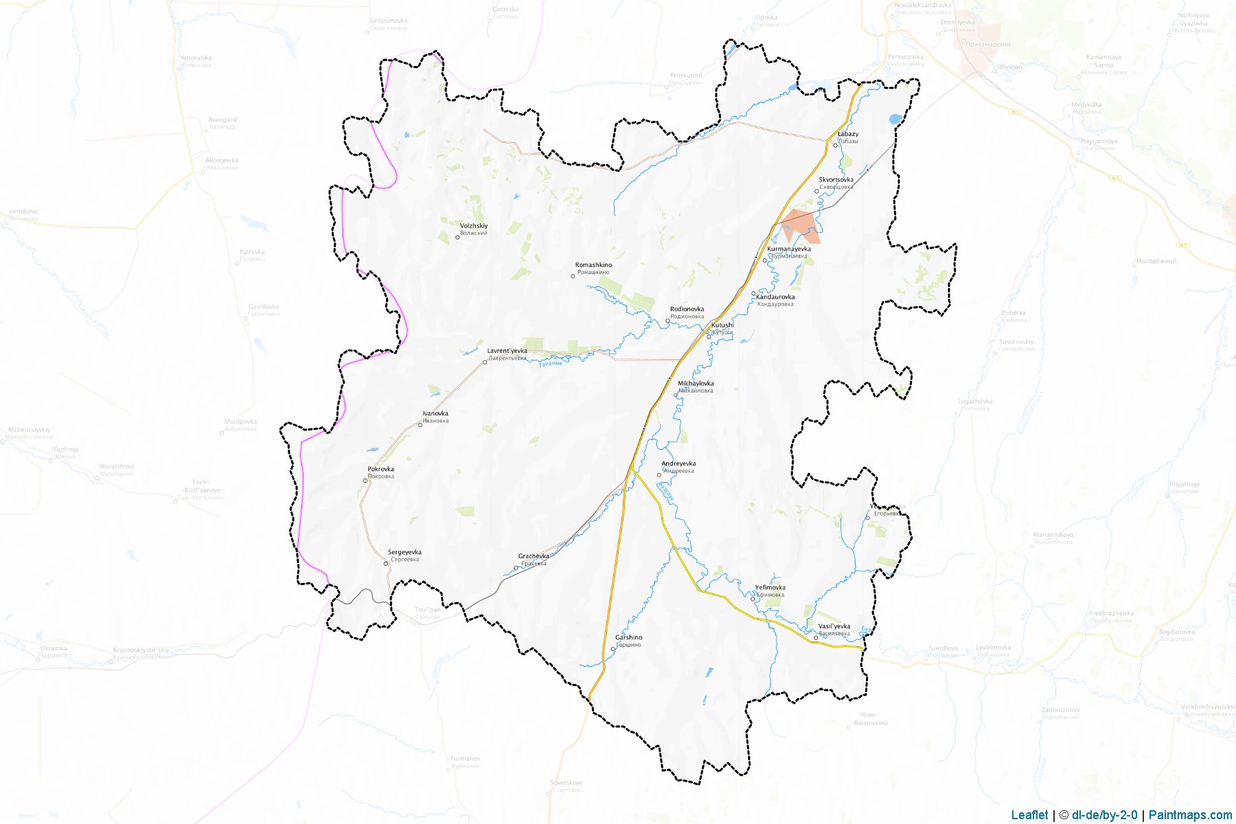 Muestras de recorte de mapas Kurmanaevskiy (Orenburg)-1