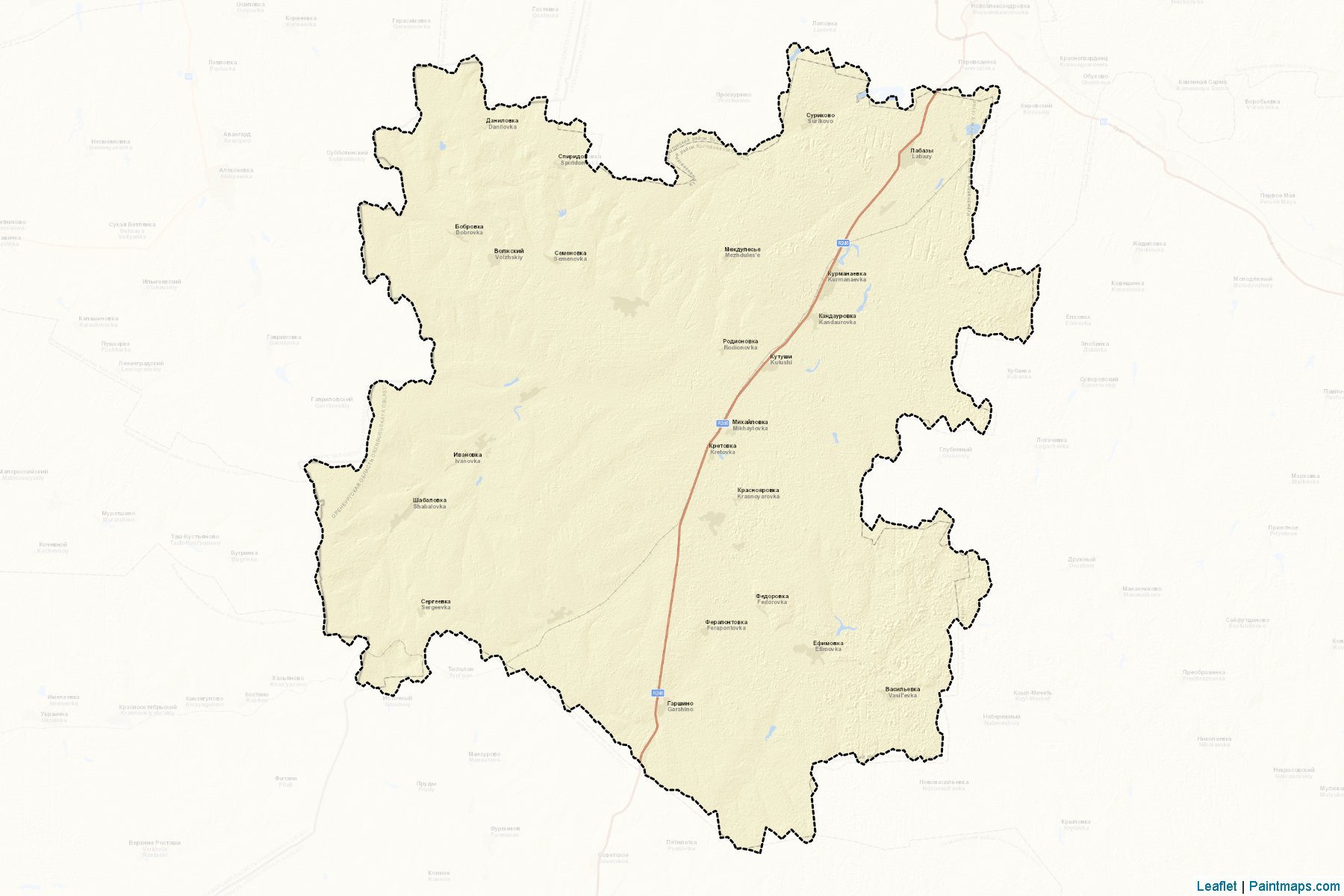 Muestras de recorte de mapas Kurmanaevskiy (Orenburg)-2