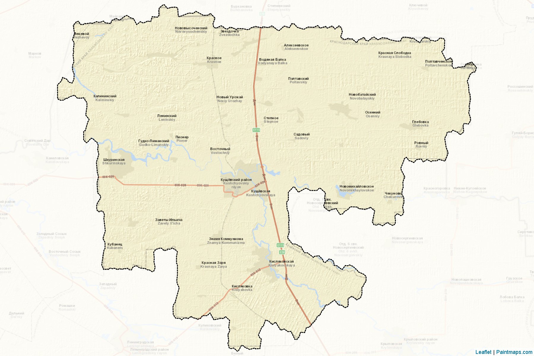 Muestras de recorte de mapas Kushhjovskiy (Krasnodar)-2