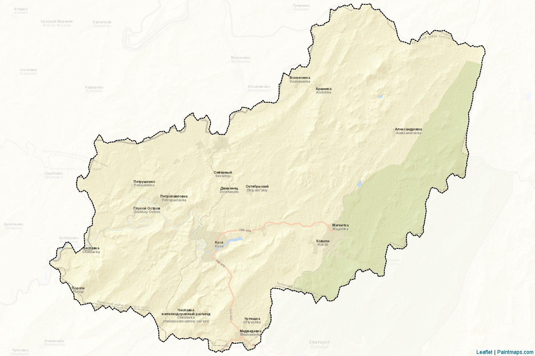 Muestras de recorte de mapas Kusinskiy (Chelyabinsk)-2