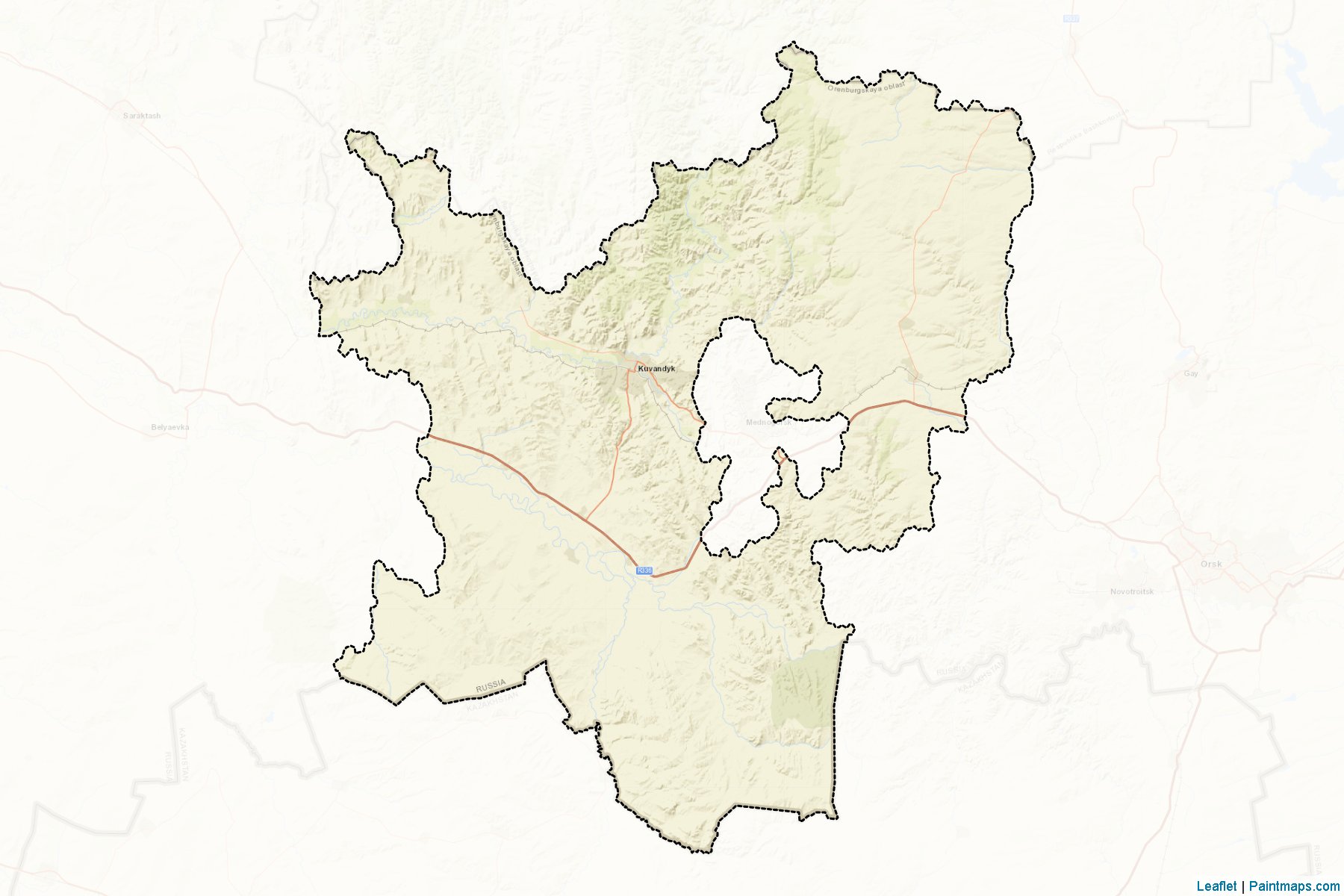 Kuvandykskiy (Orenburg) Map Cropping Samples-2