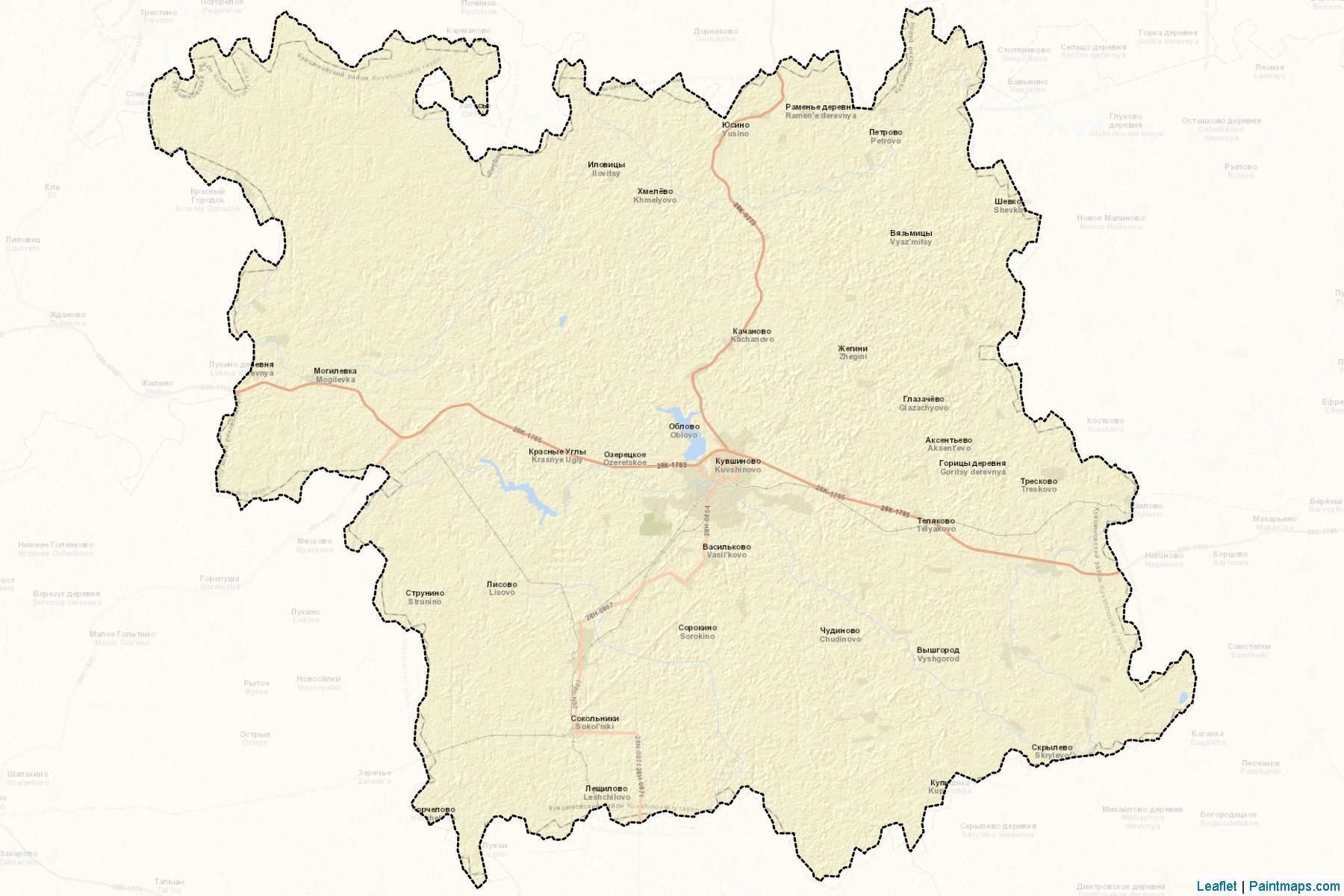 Muestras de recorte de mapas Kuvshinovskiy (Tver)-2